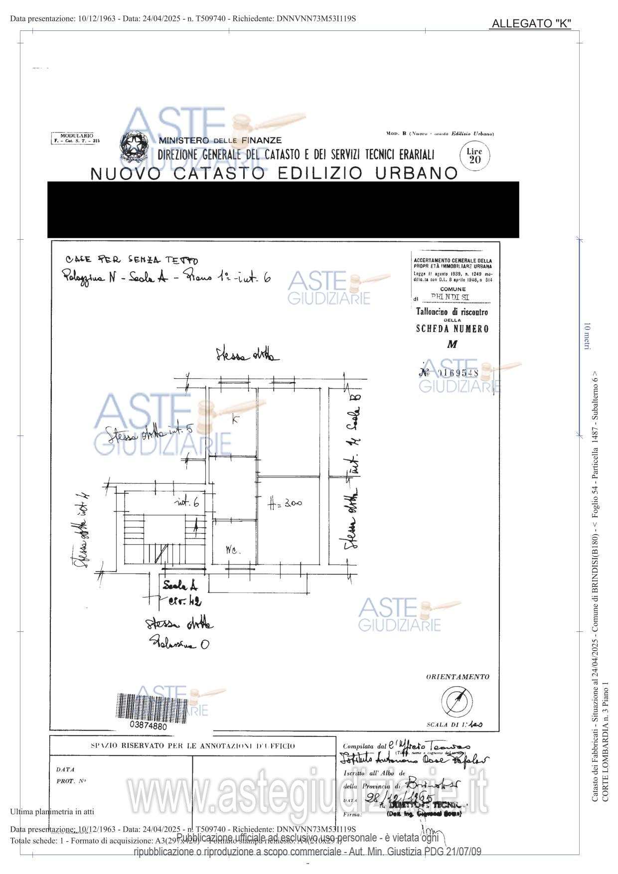 Planimetria del bene