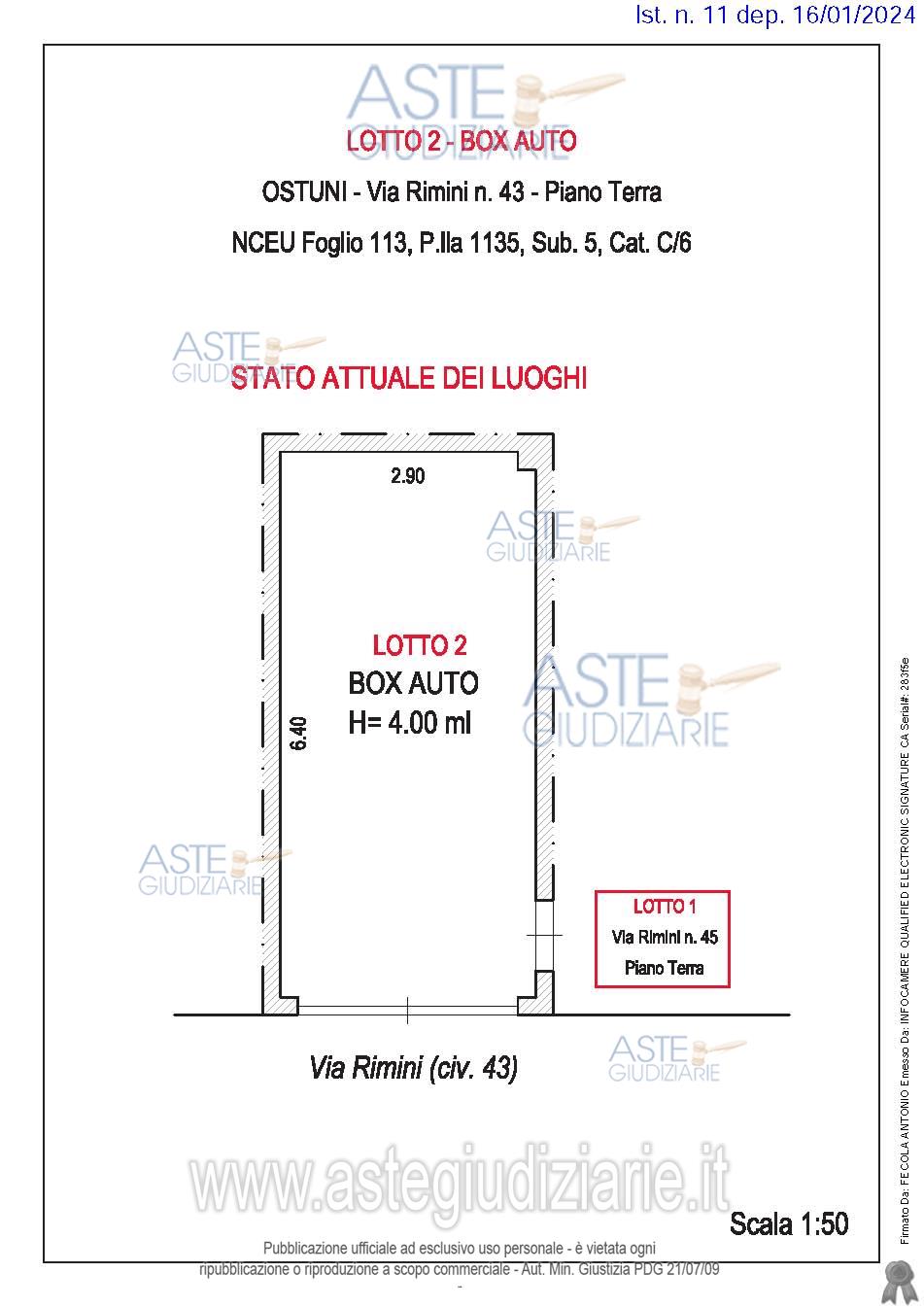 Planimetria del bene