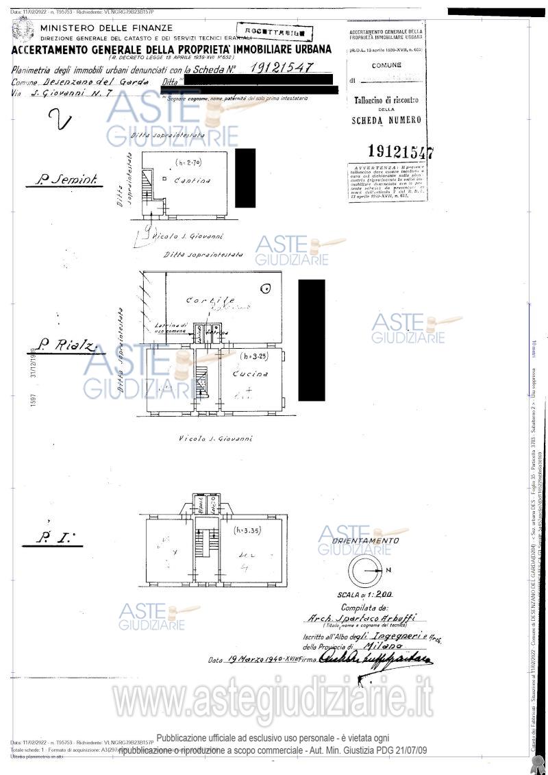 Planimetria del bene