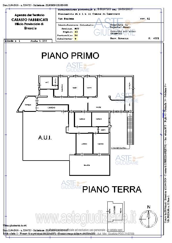 Planimetria del bene