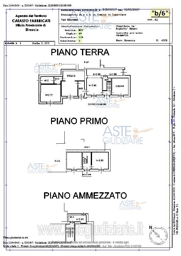 Planimetria del bene