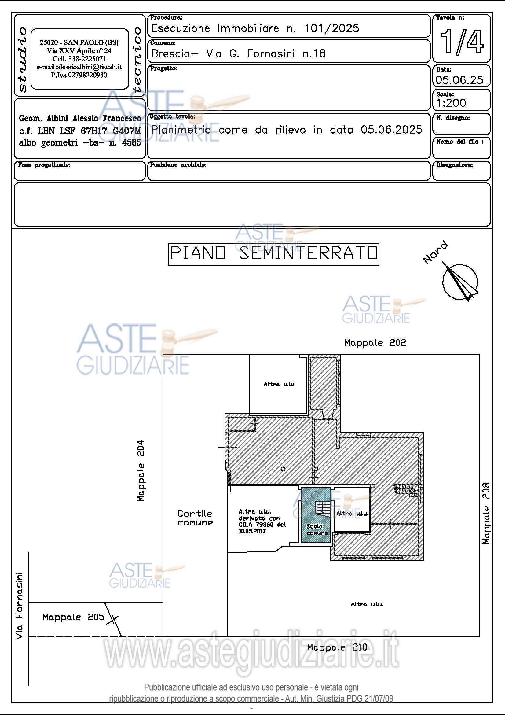 Planimetria del bene