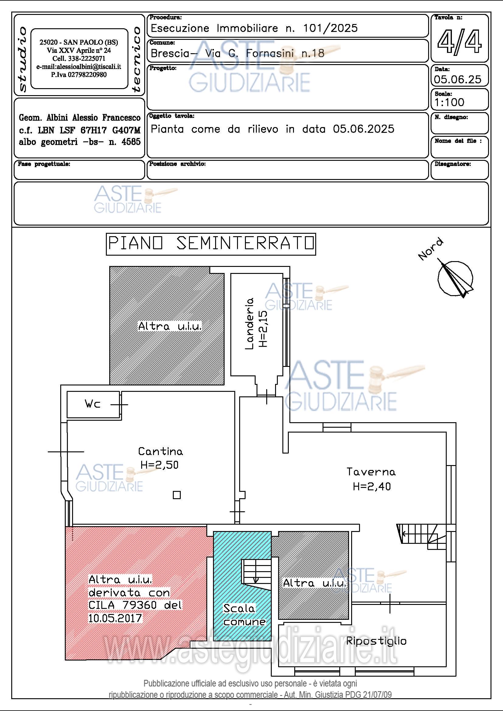 Planimetria del bene