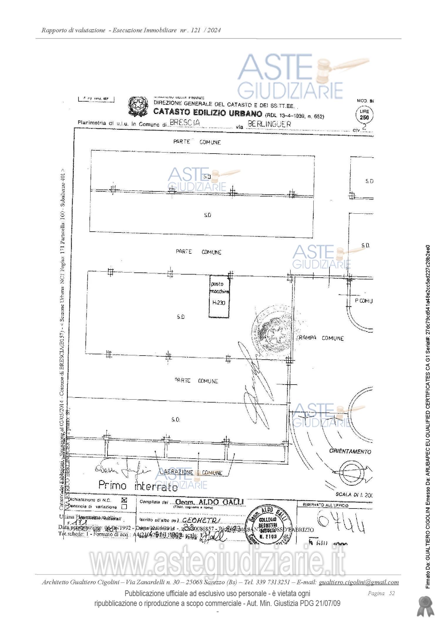 Planimetria del bene