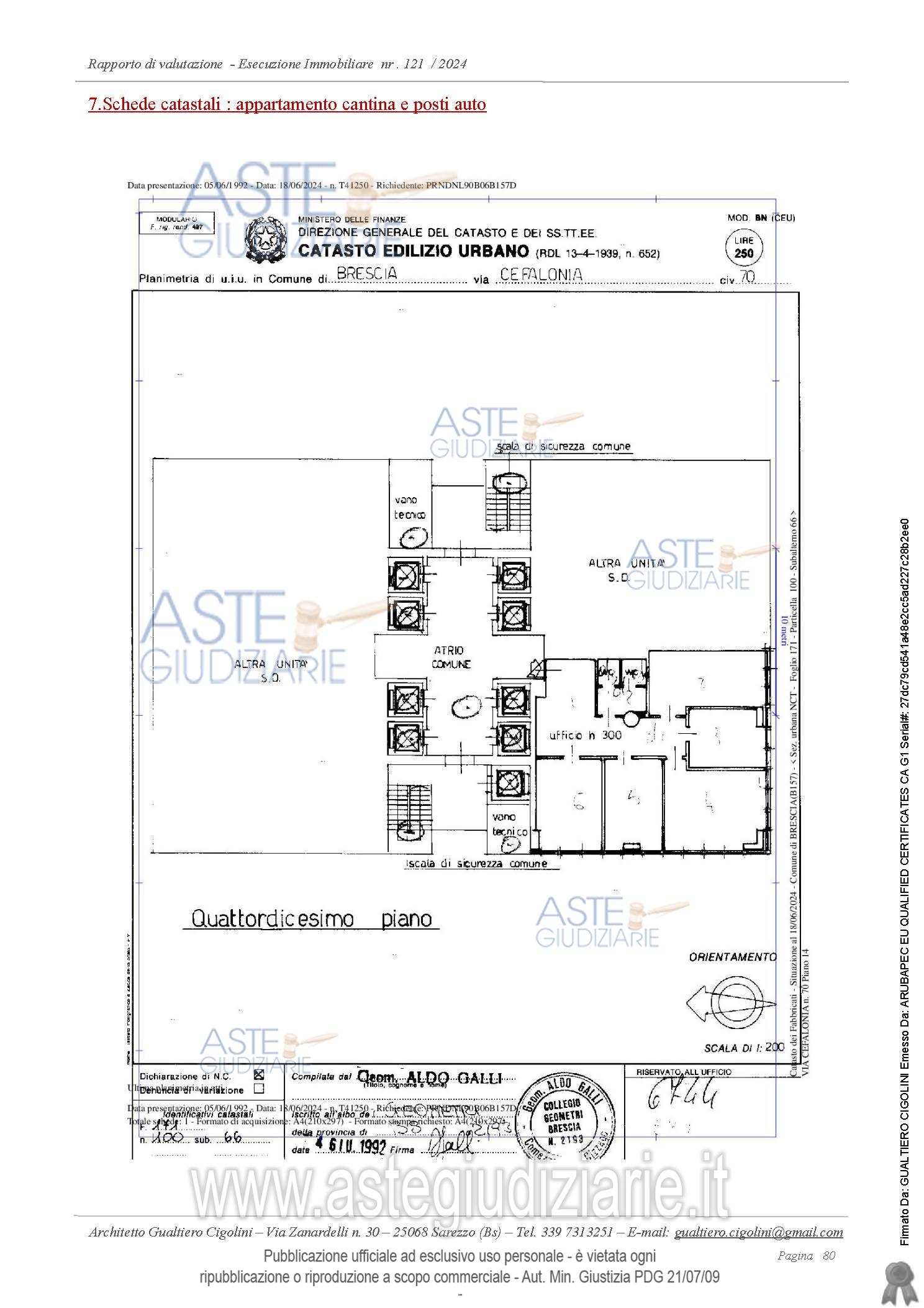 Planimetria del bene