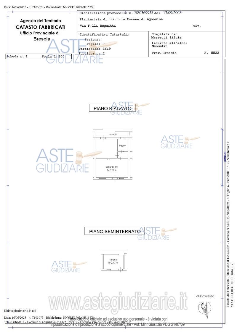 Planimetria del bene