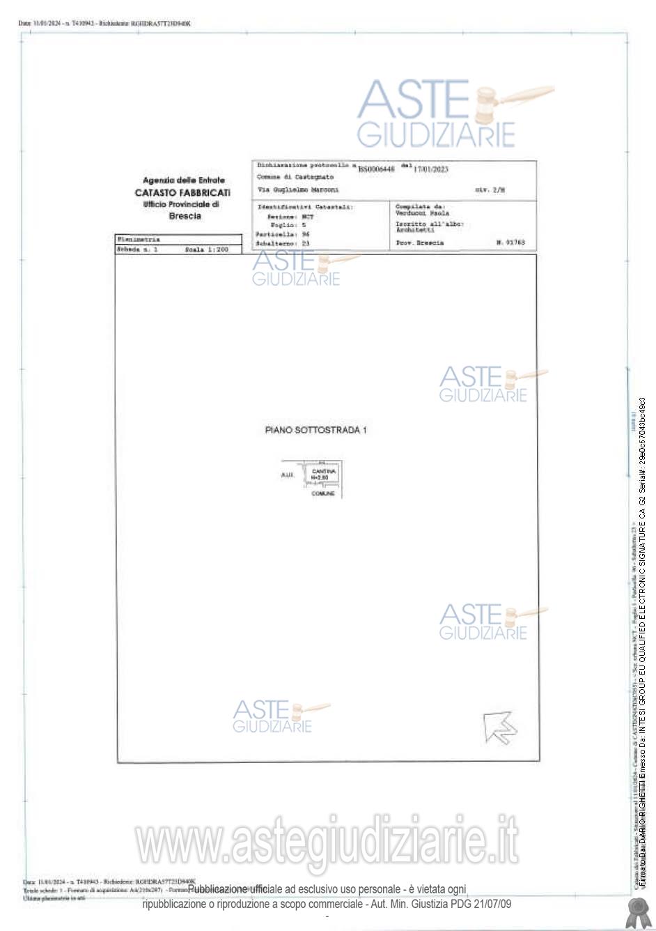 Planimetria del bene