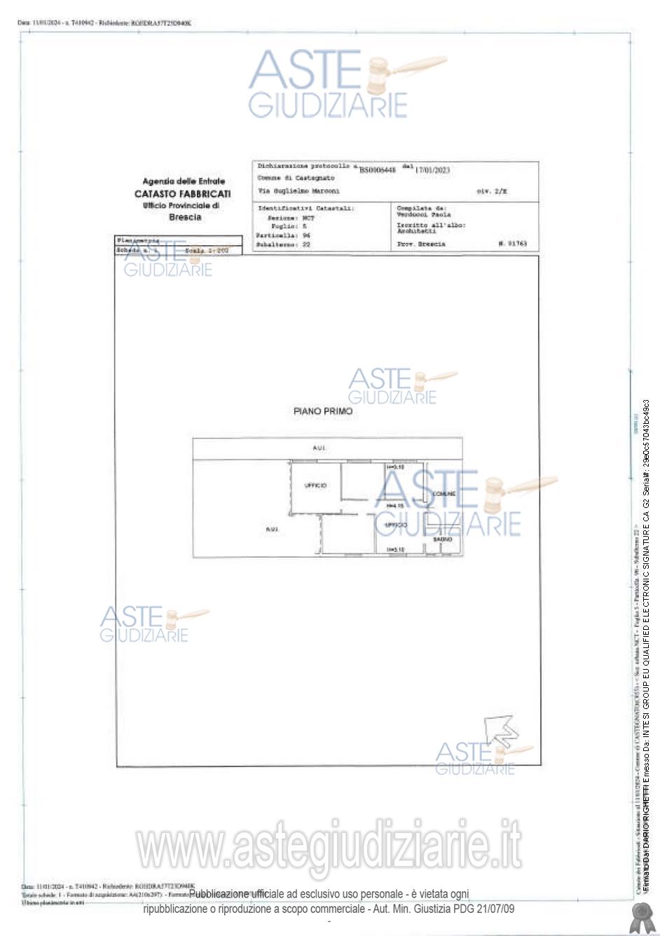 Planimetria del bene