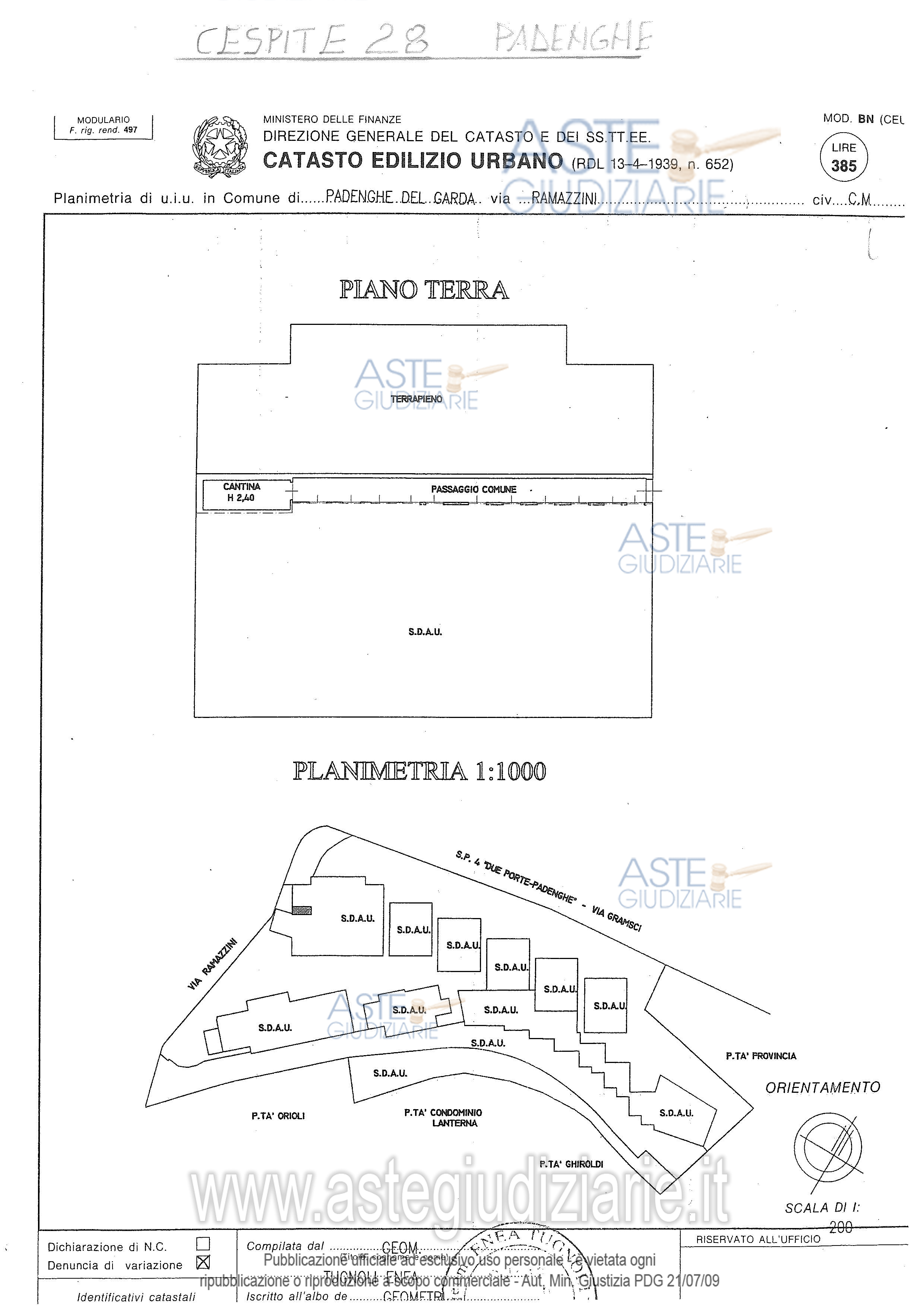 Planimetria del bene