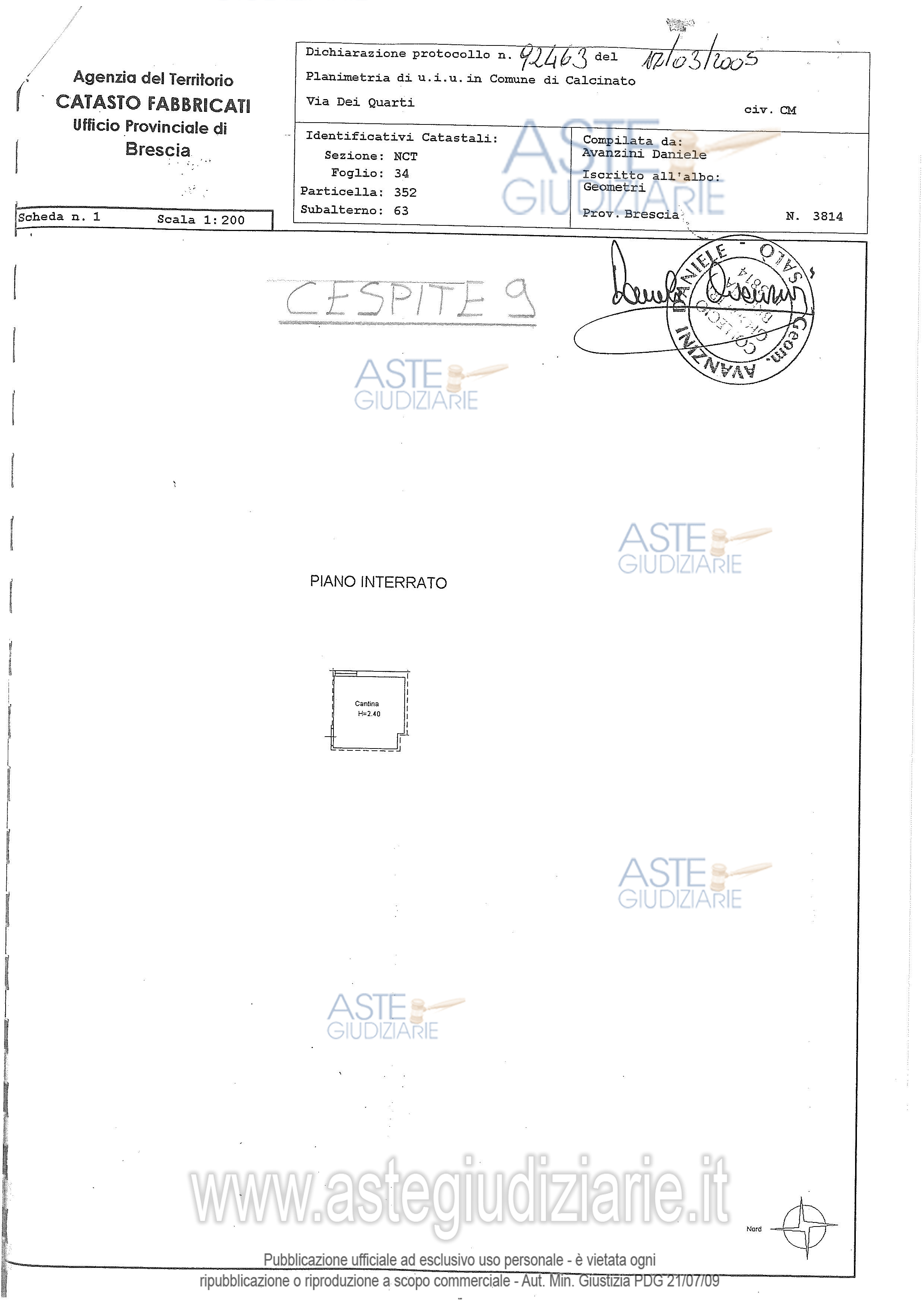 Planimetria del bene