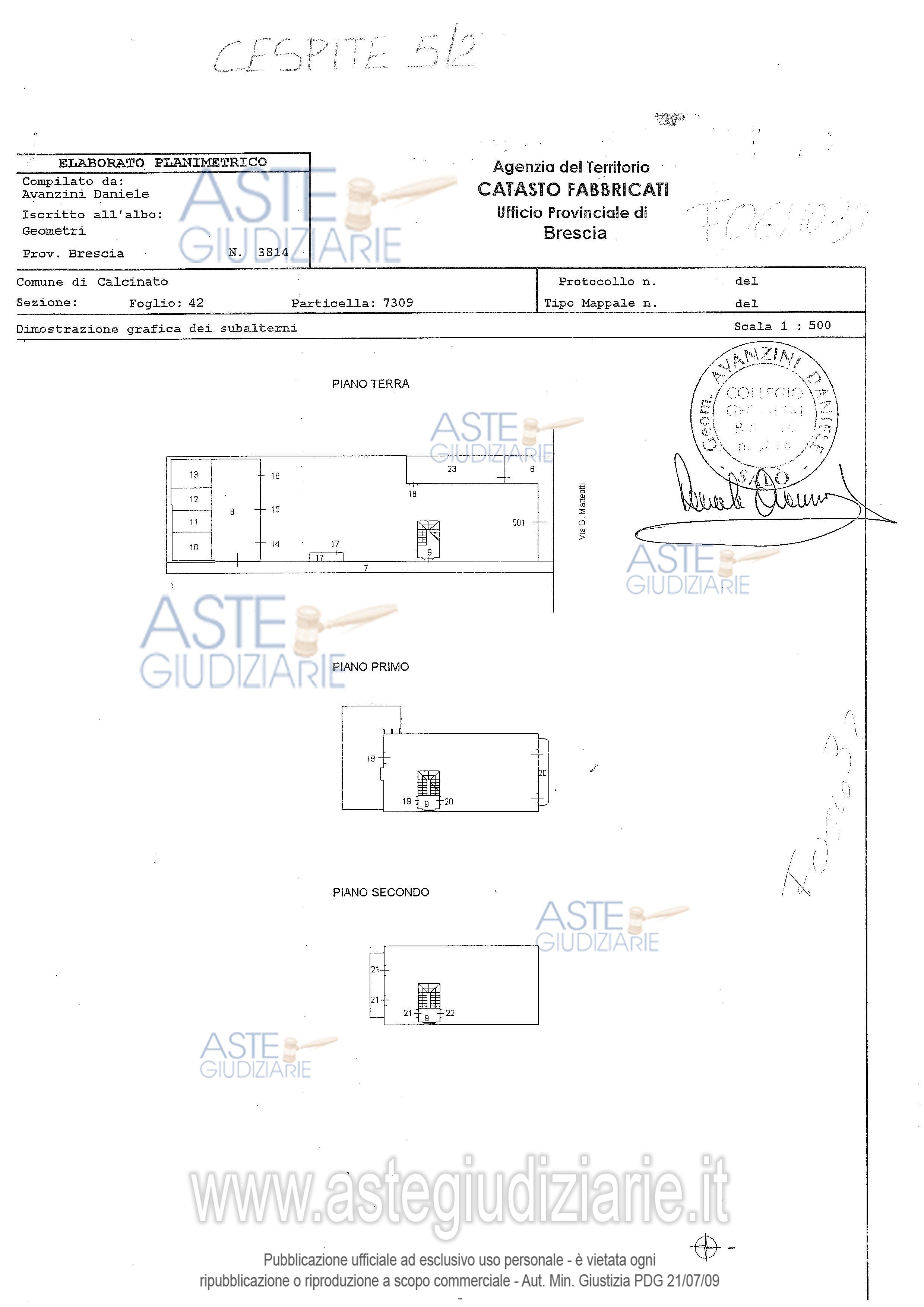Planimetria del bene
