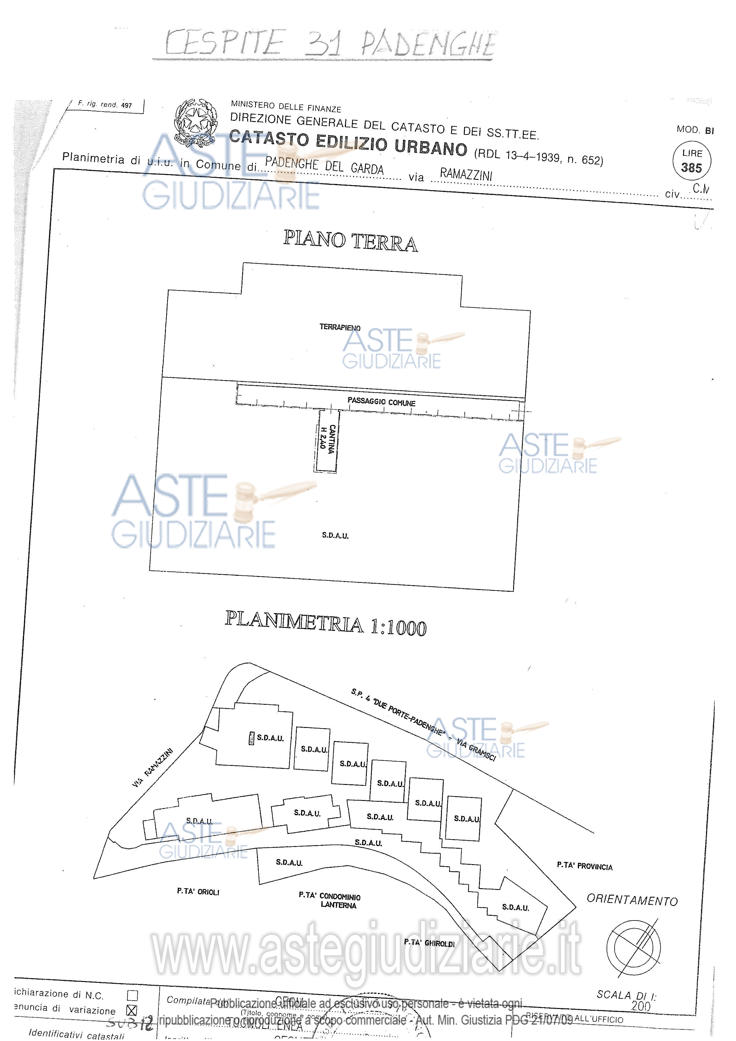 Planimetria del bene