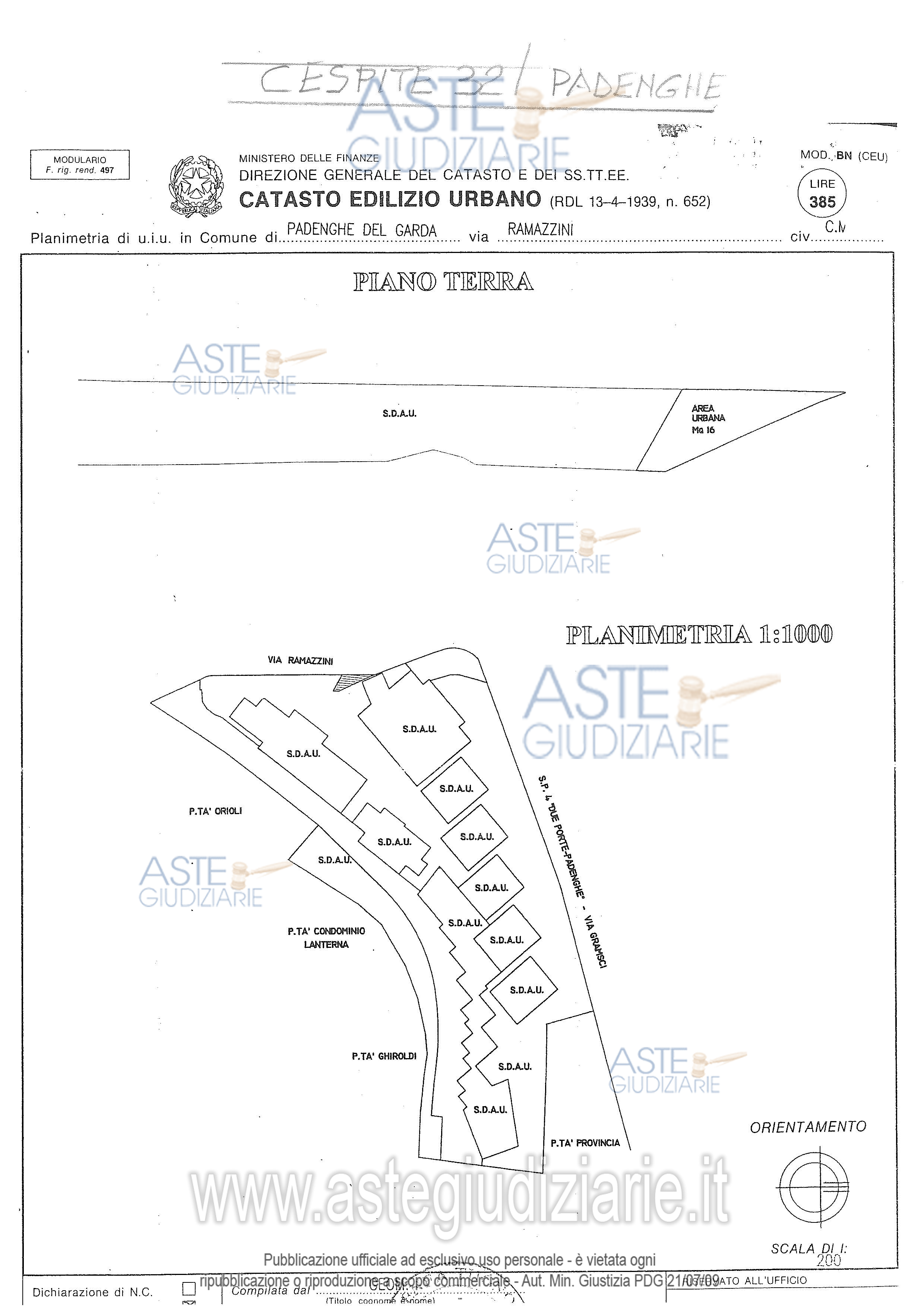 Planimetria del bene