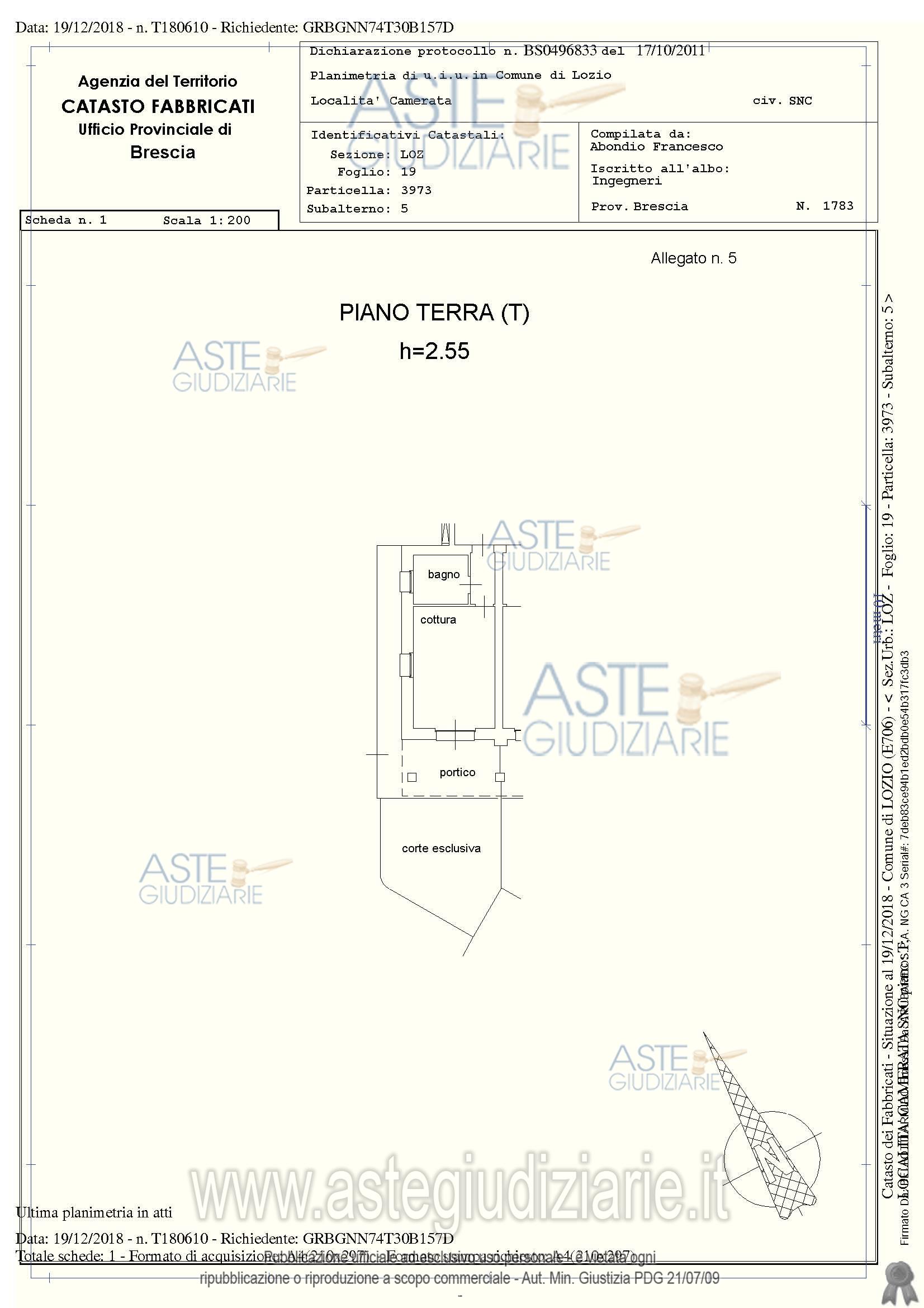 Planimetria del bene