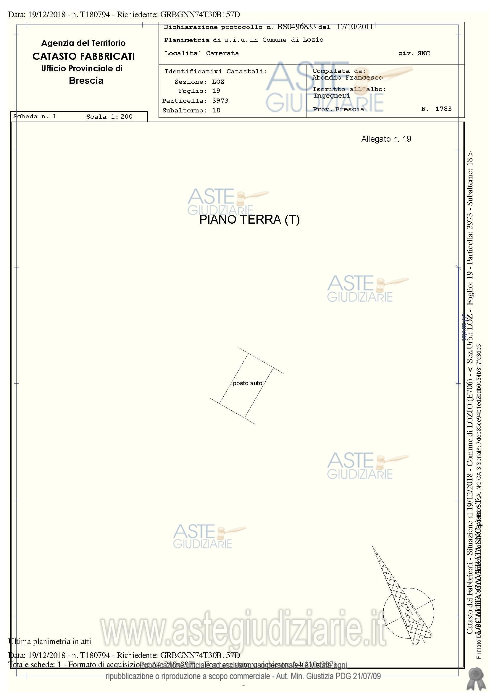 Planimetria del bene