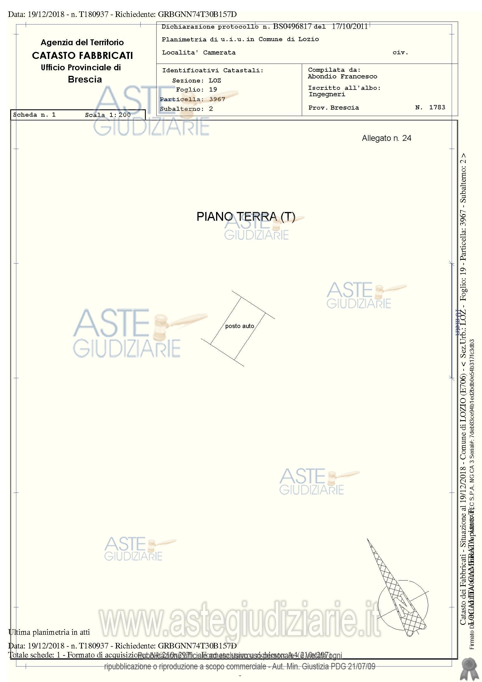 Planimetria del bene