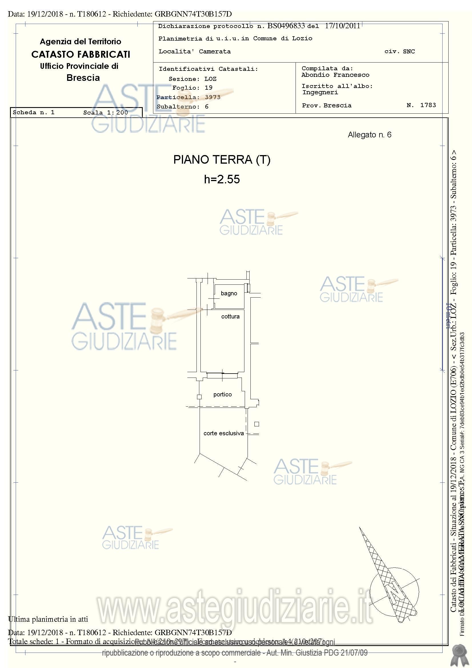 Planimetria del bene