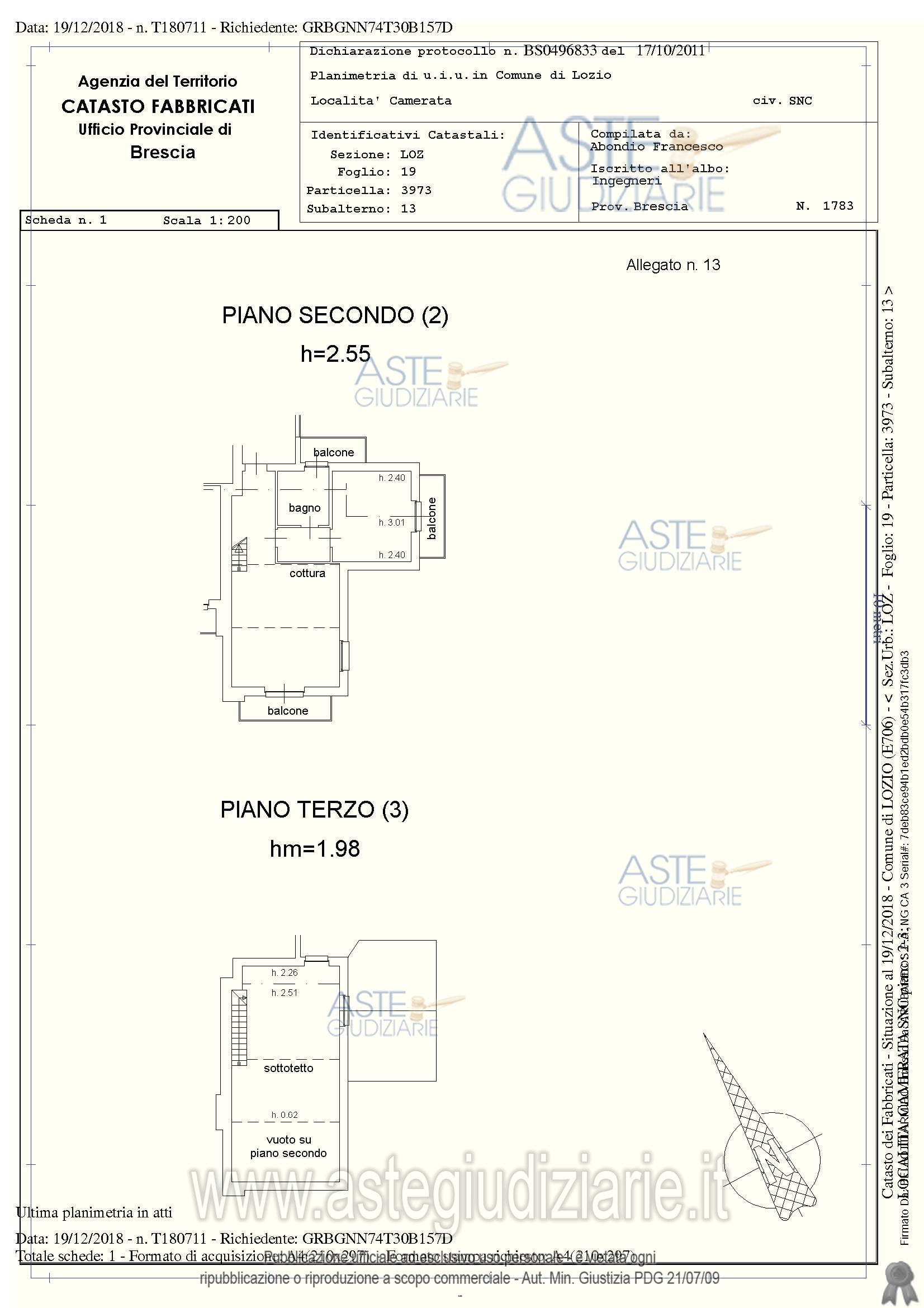 Planimetria del bene