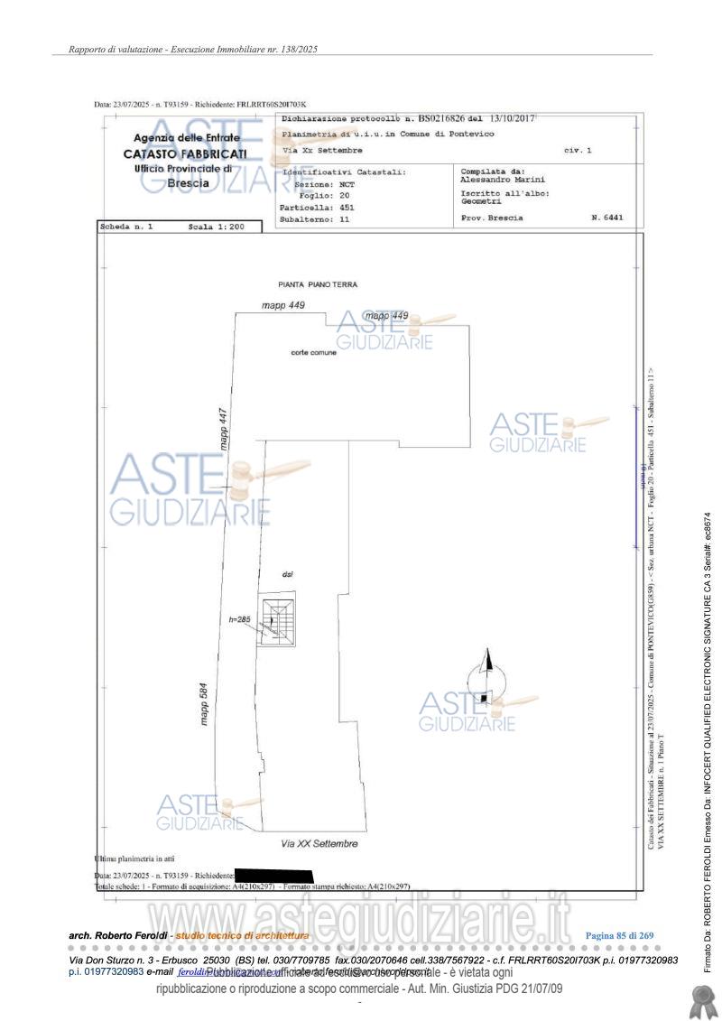 Planimetria del bene