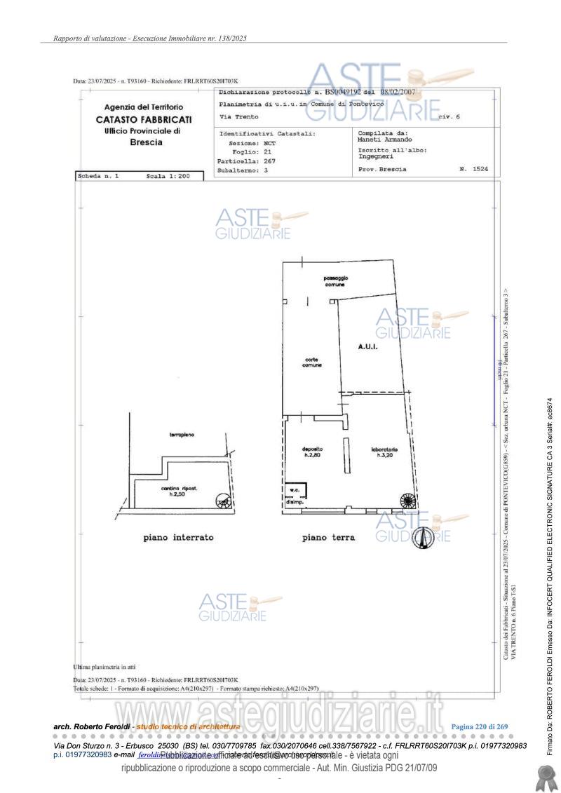 Planimetria del bene