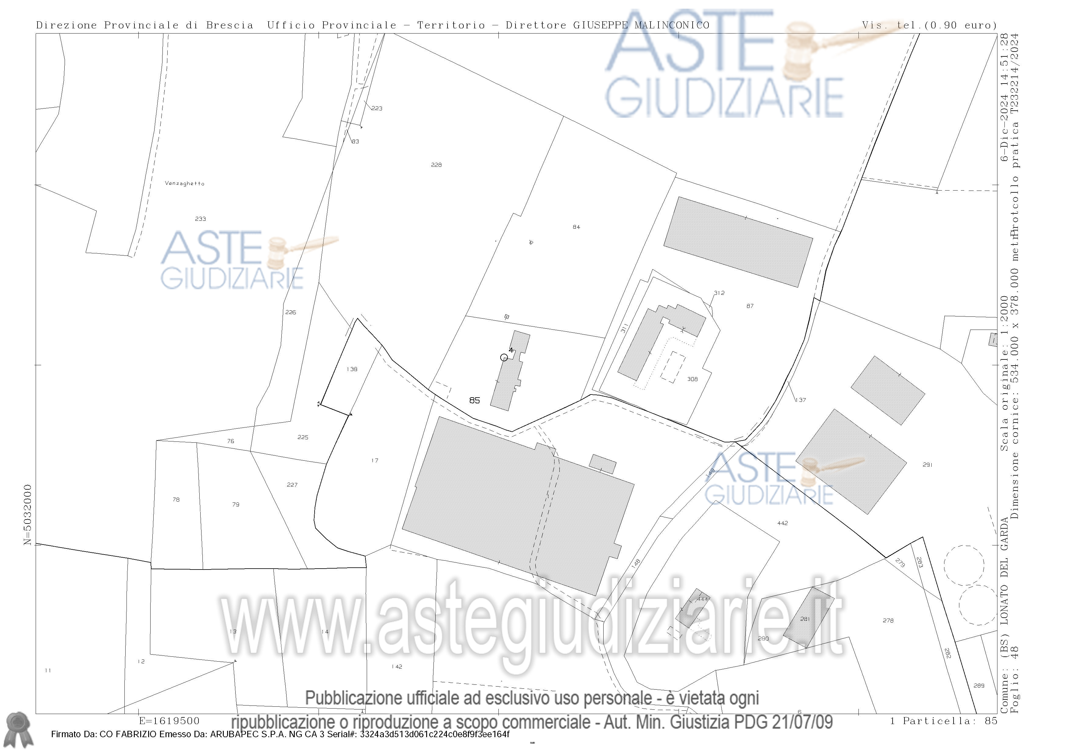 Planimetria del bene