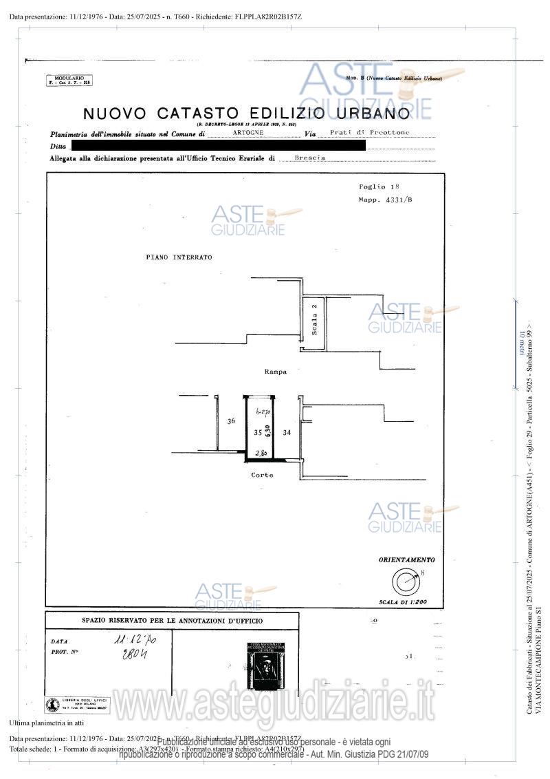 Planimetria del bene