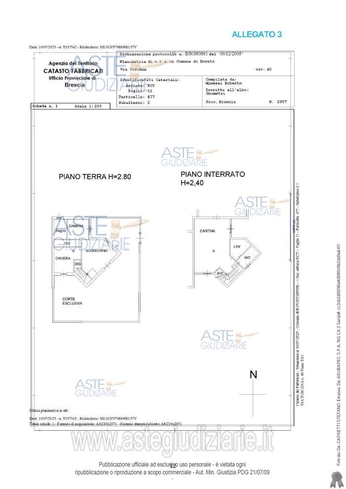 Planimetria del bene