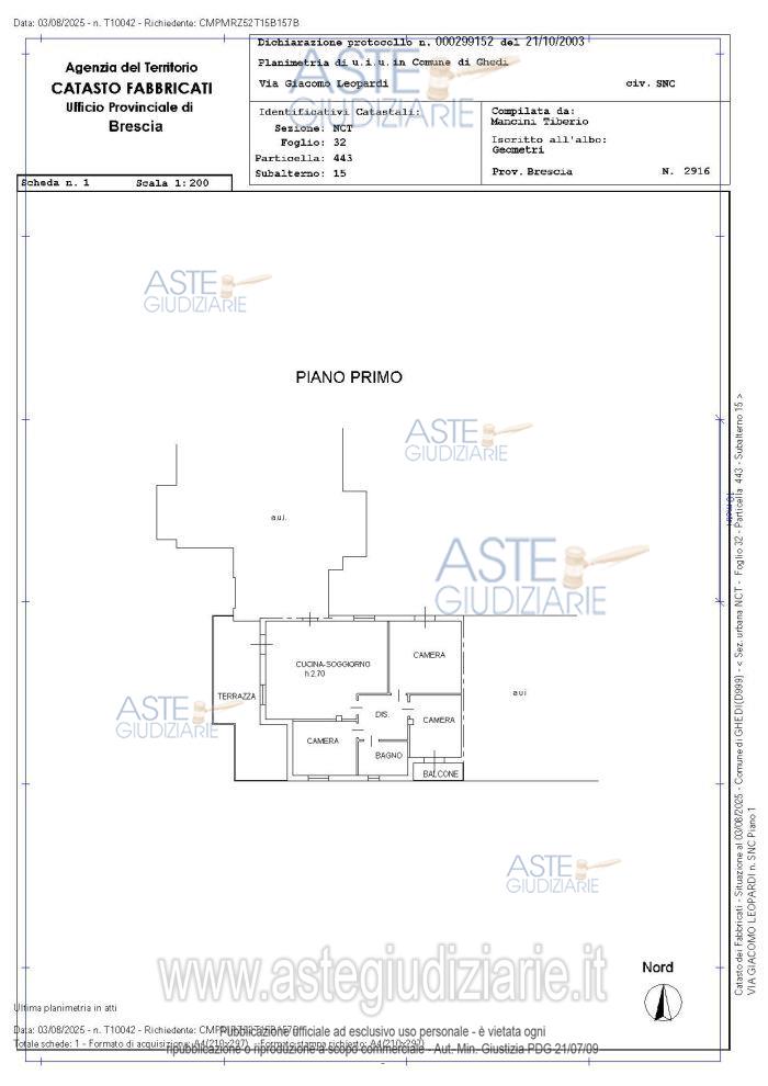 Planimetria del bene