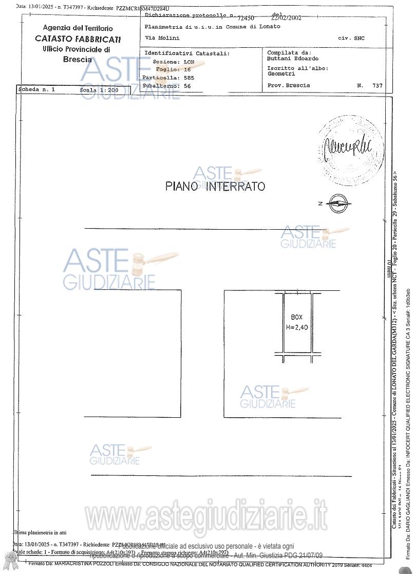 Planimetria del bene