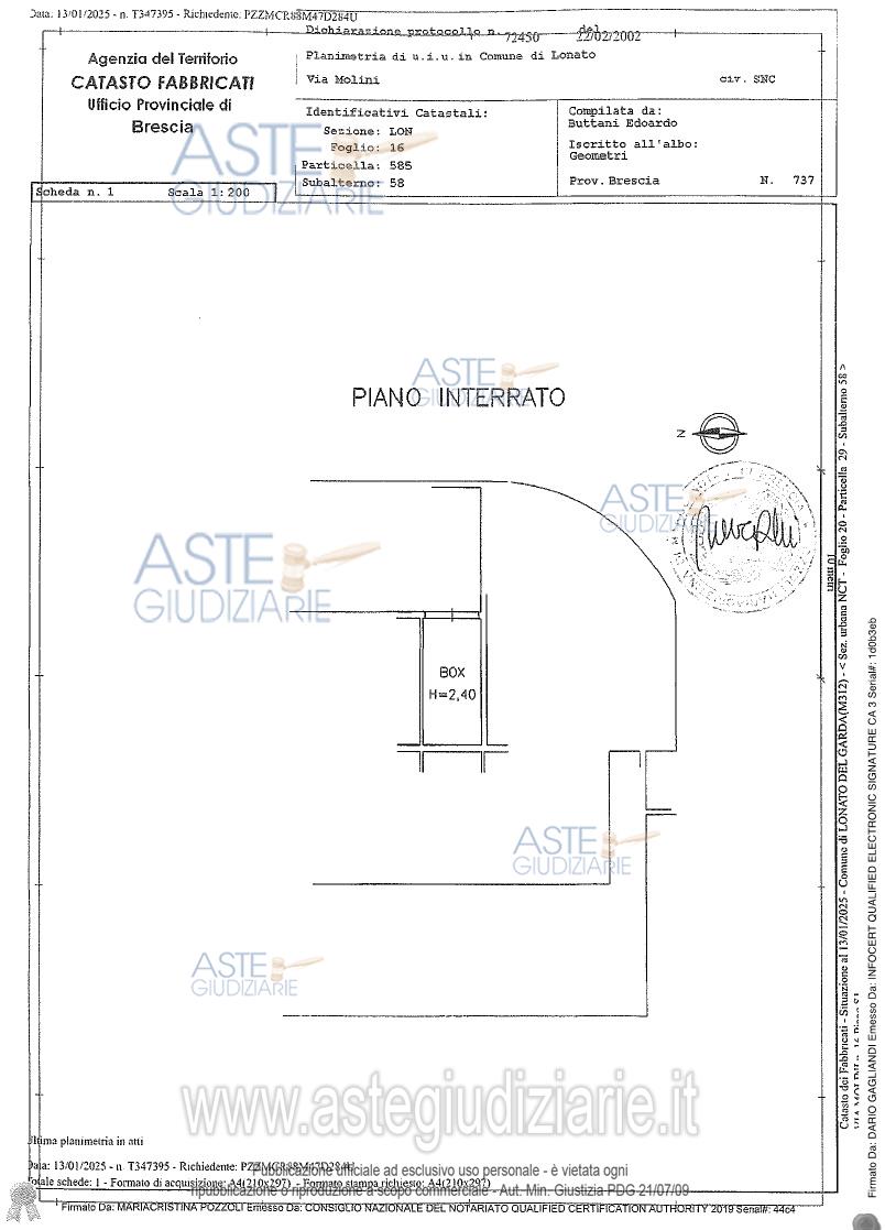 Planimetria del bene