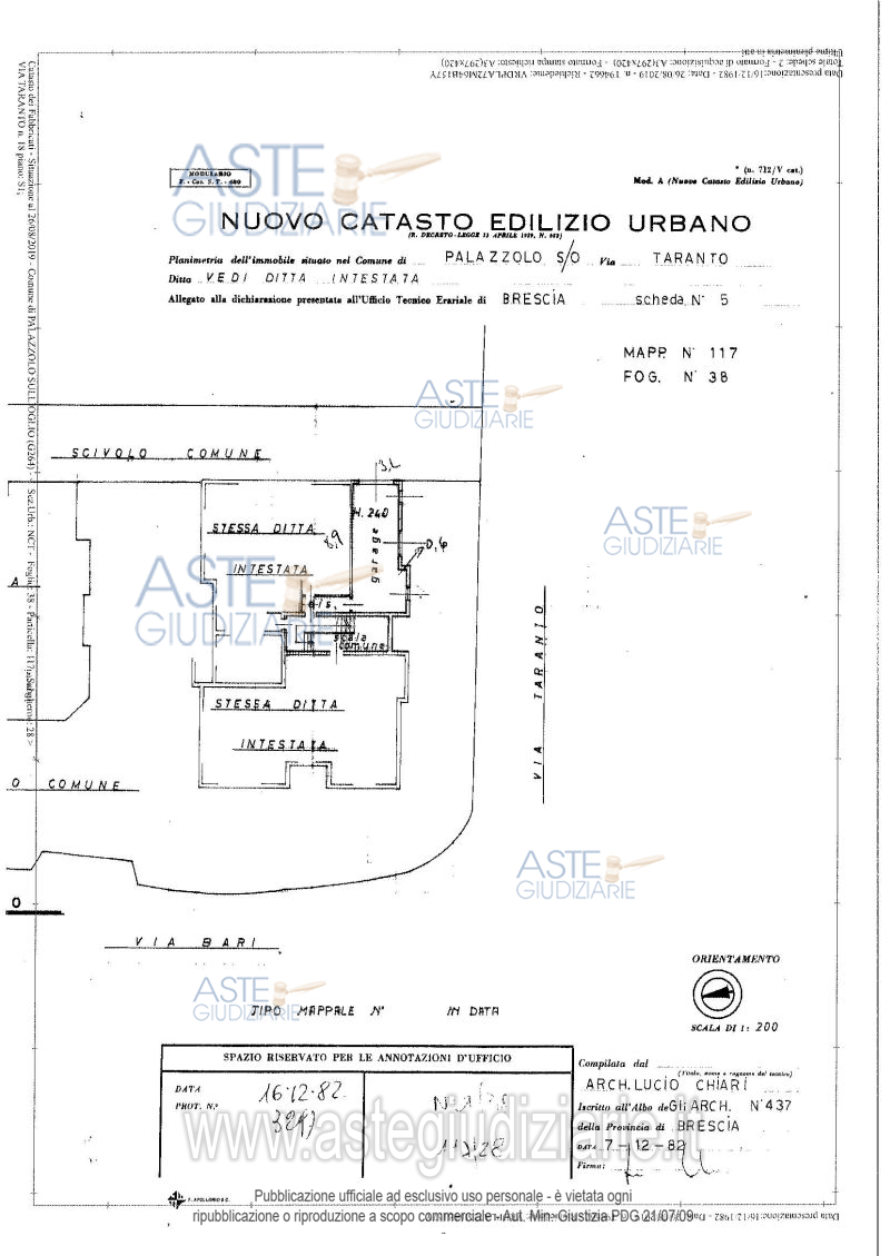 Planimetria del bene