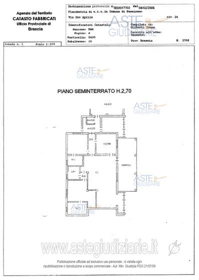 Planimetria del bene
