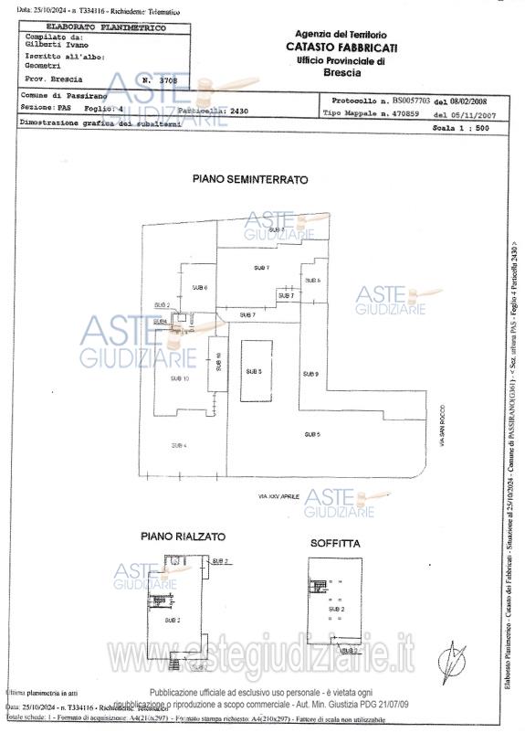 Planimetria del bene