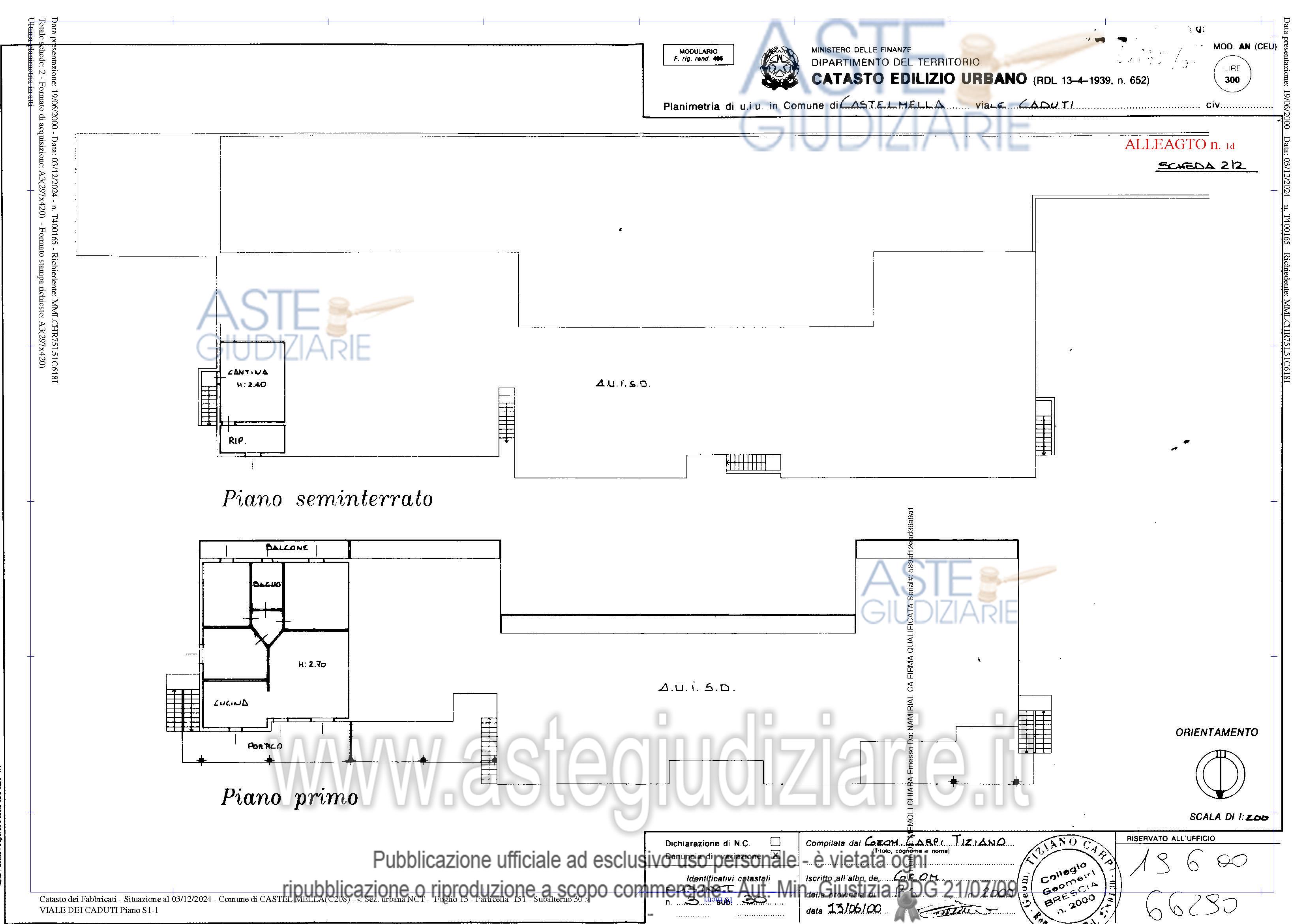 Planimetria del bene