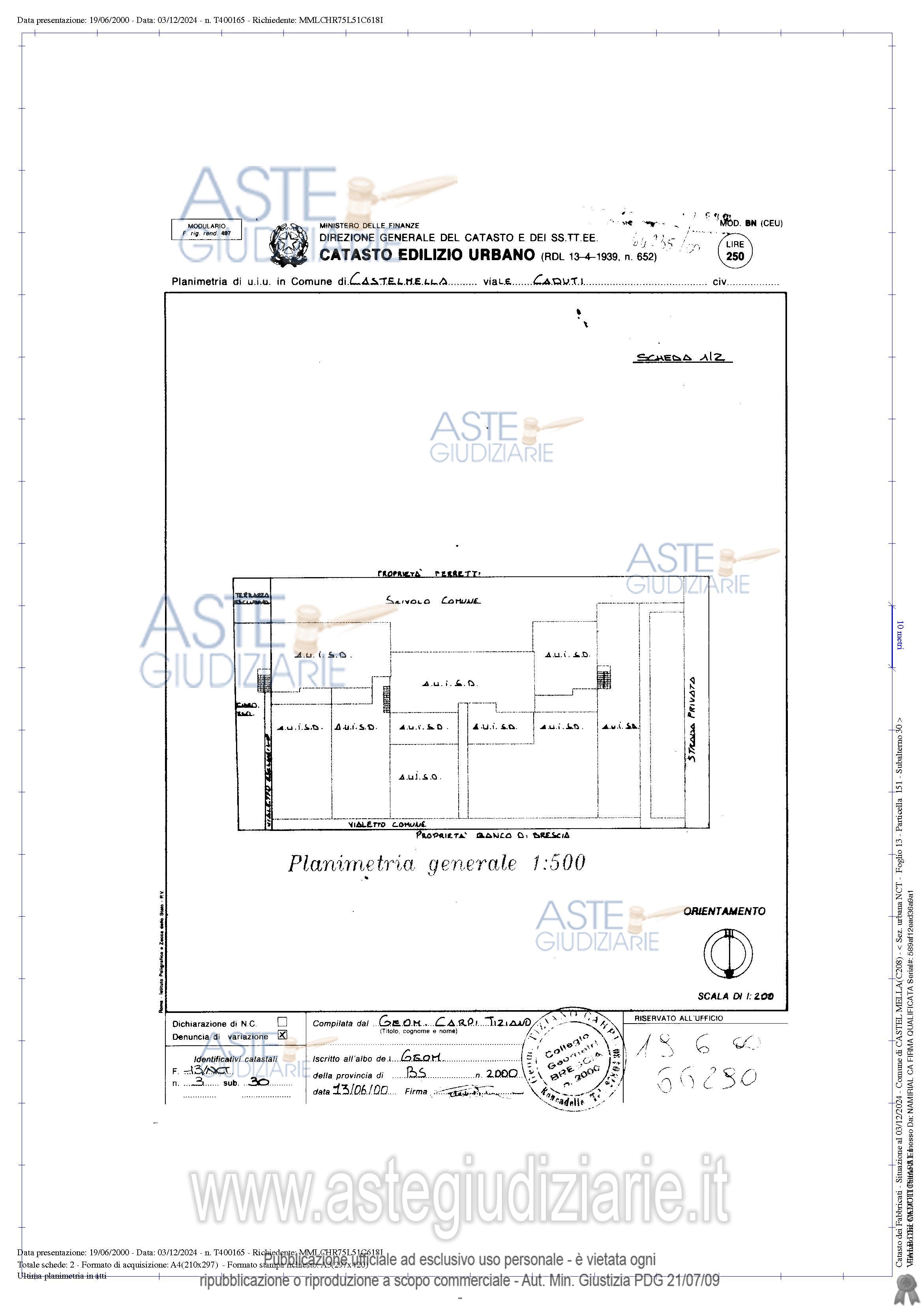 Planimetria del bene