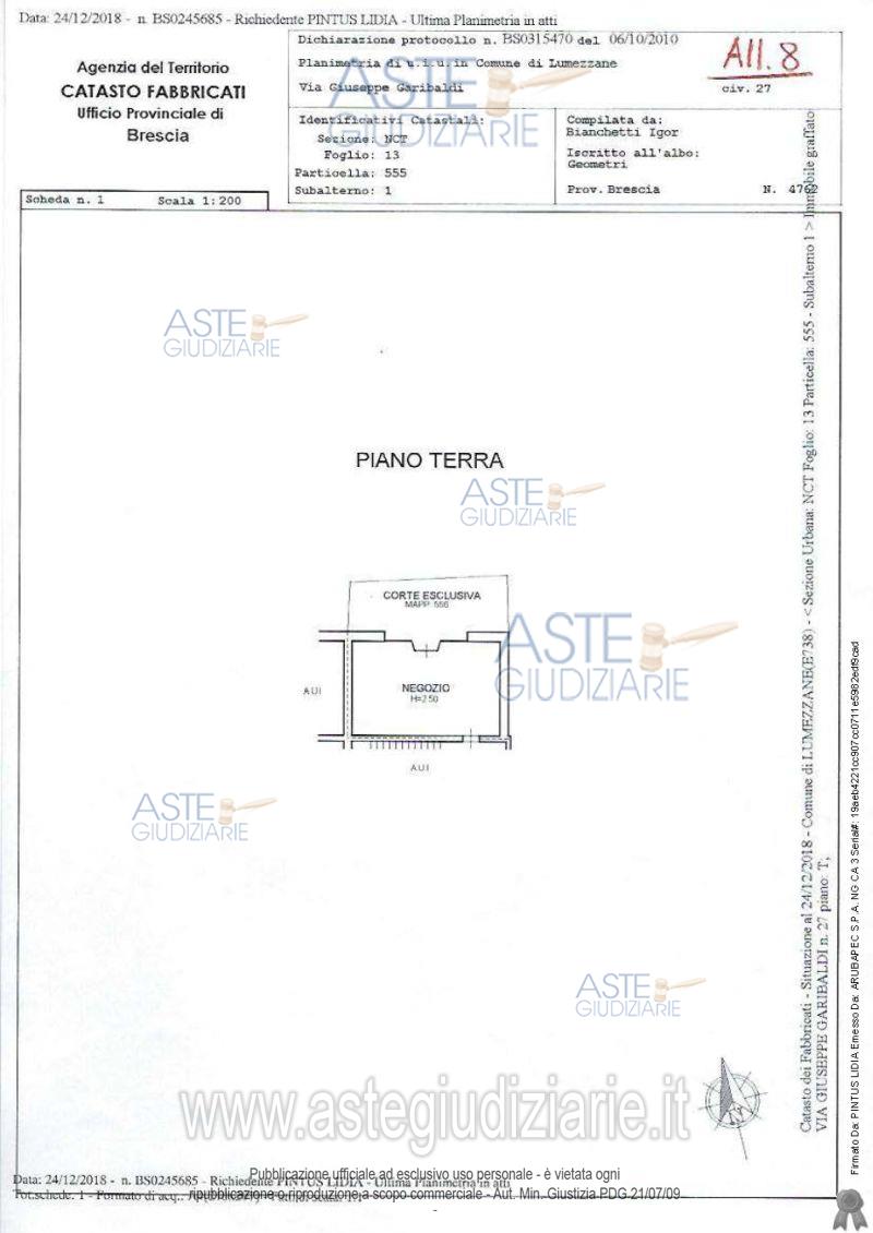 Planimetria del bene