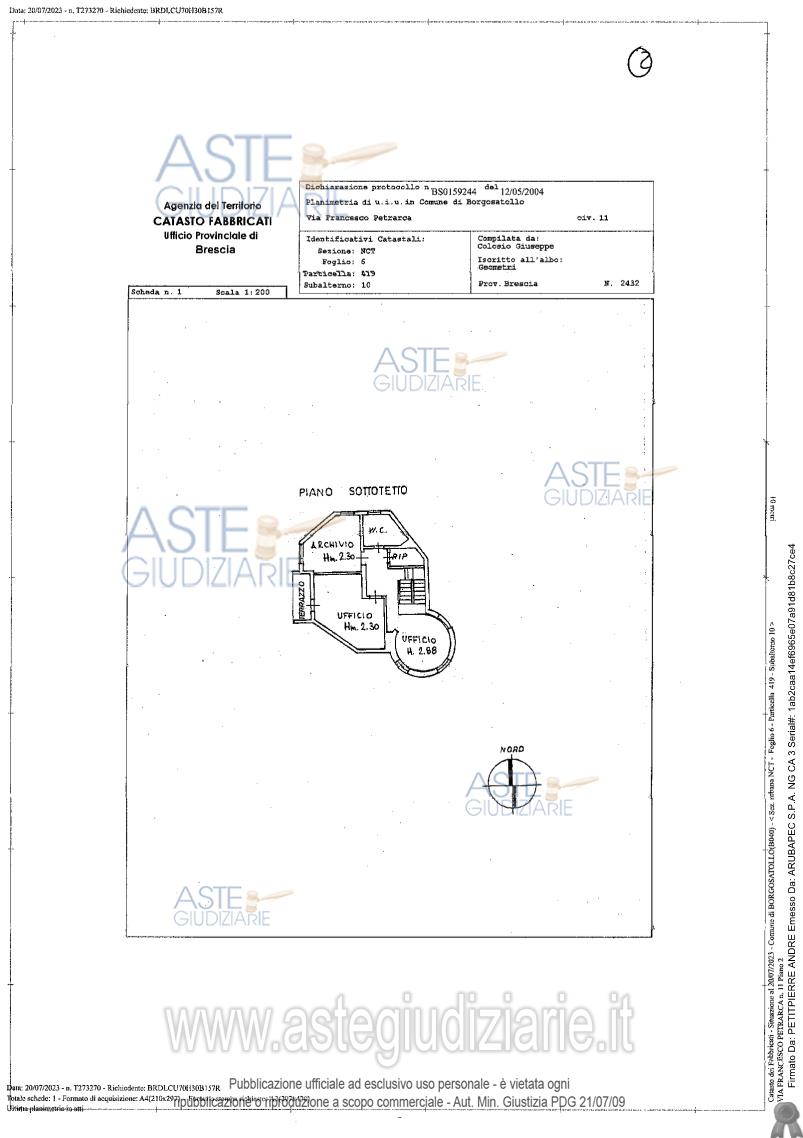 Planimetria del bene