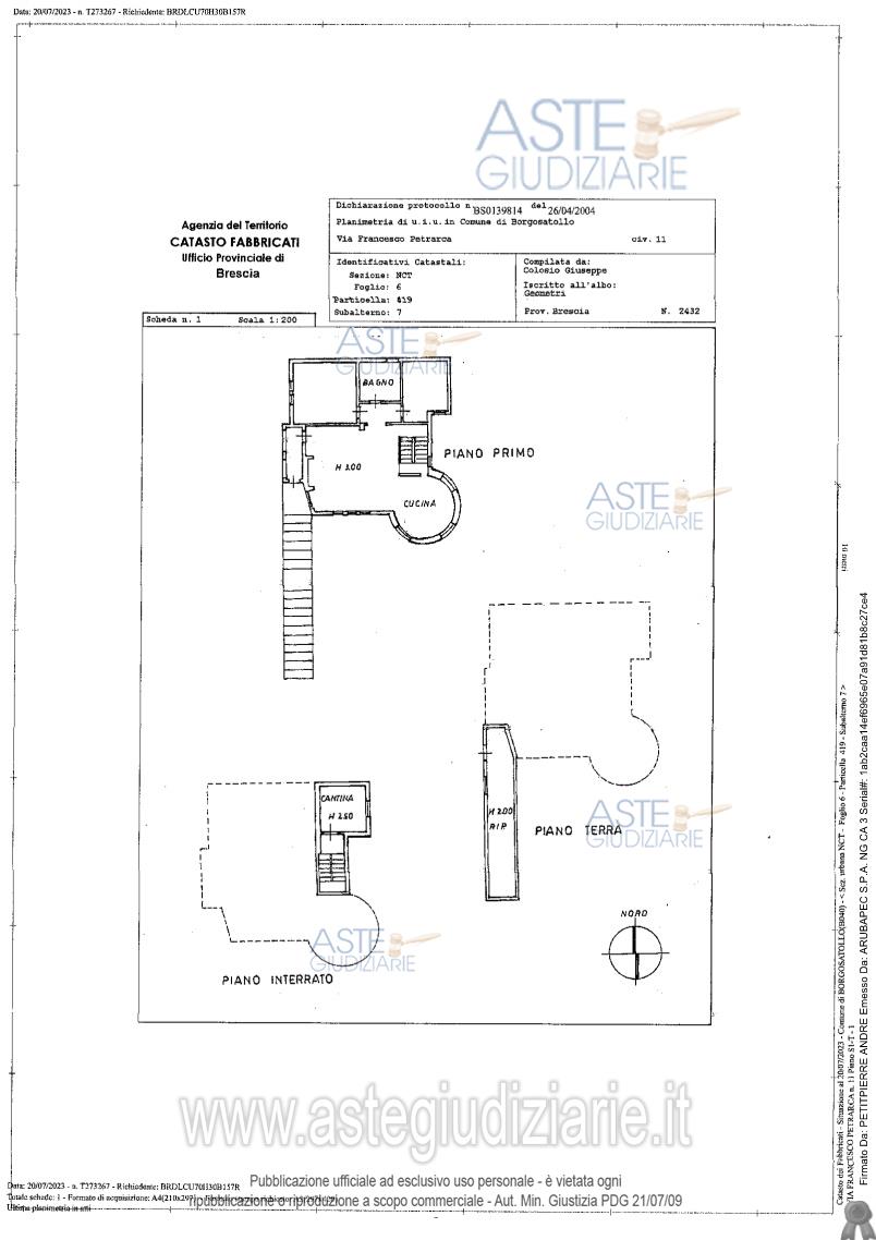 Planimetria del bene