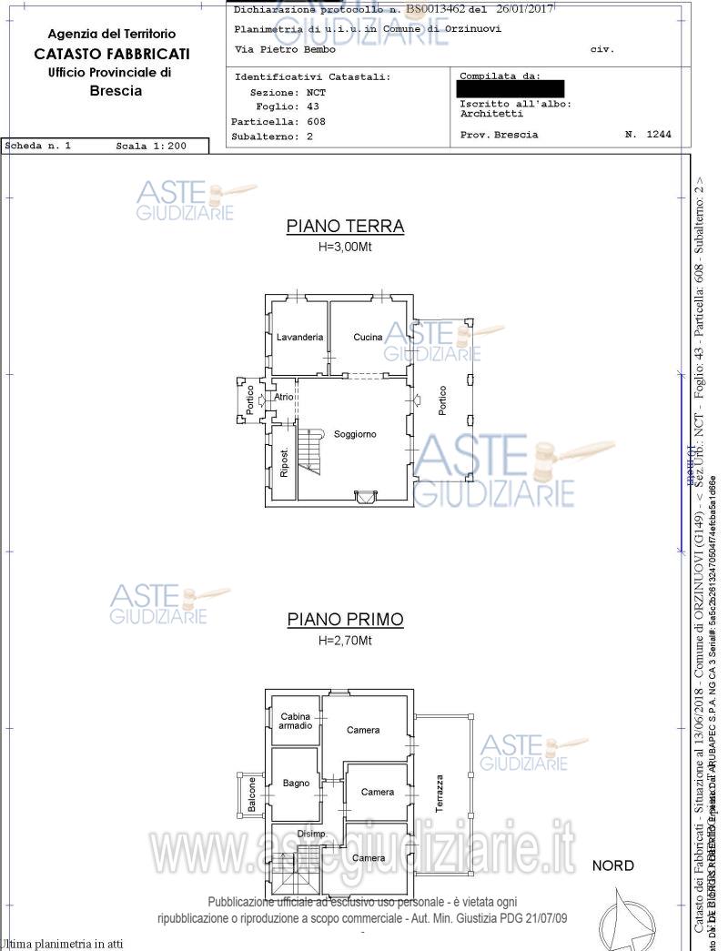 Planimetria del bene