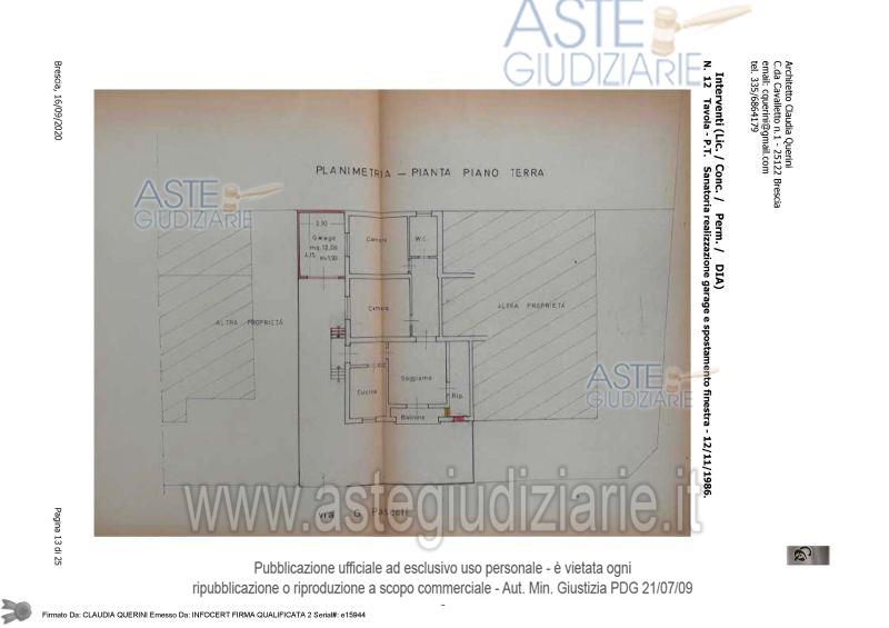 Planimetria del bene