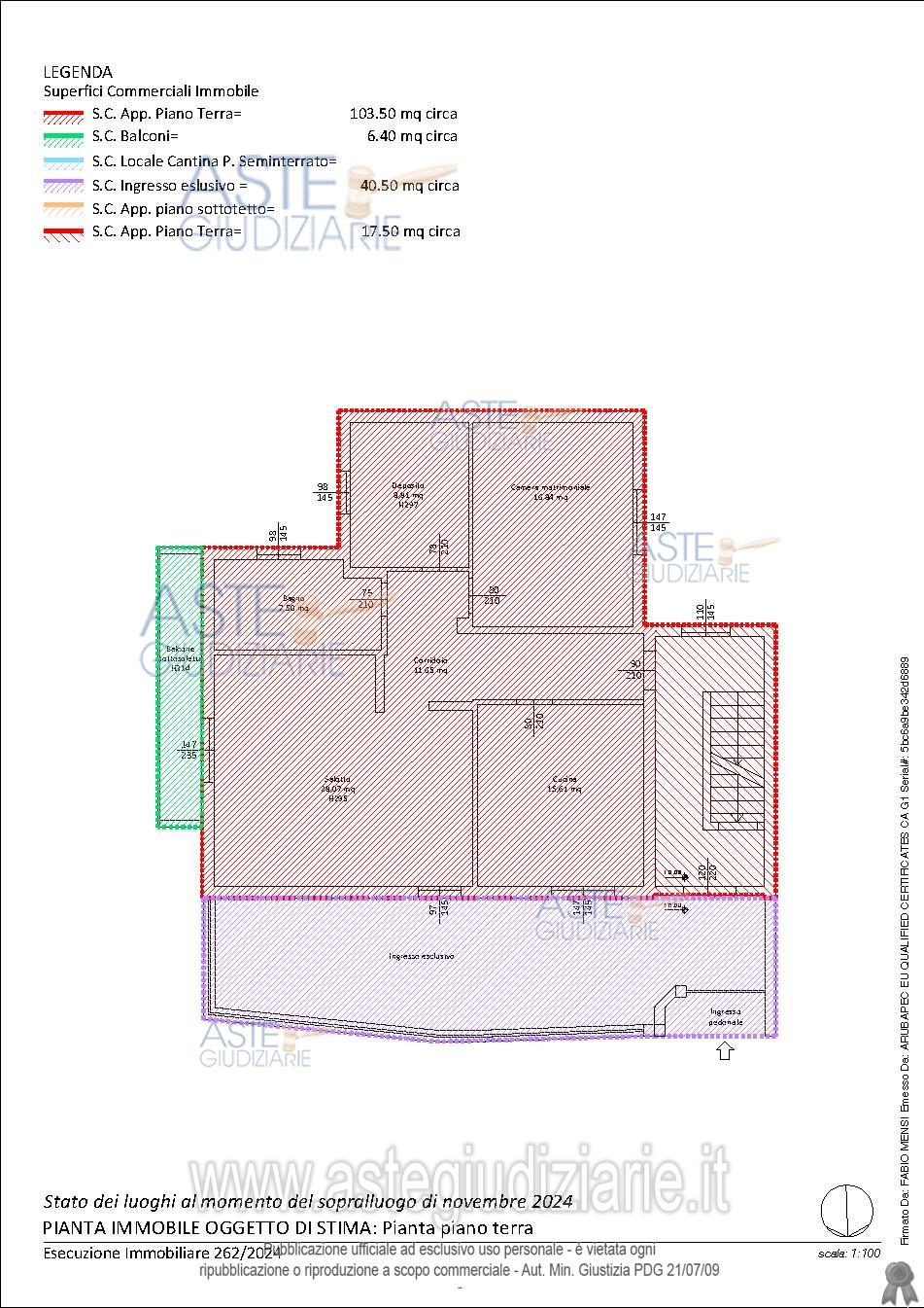 Planimetria del bene