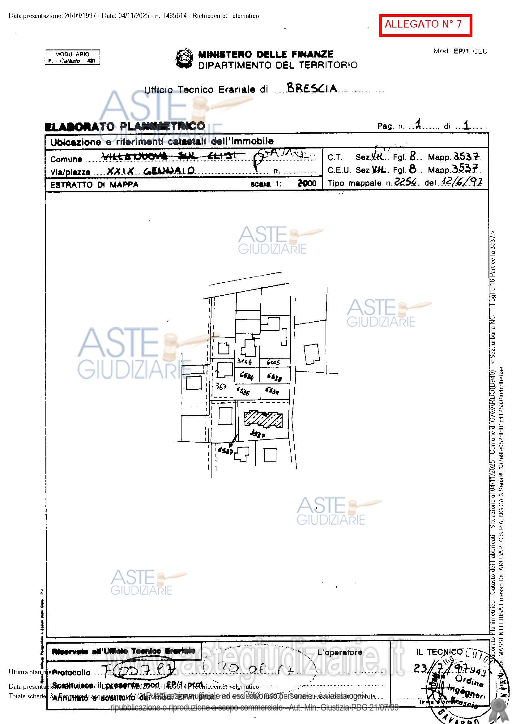 Planimetria del bene