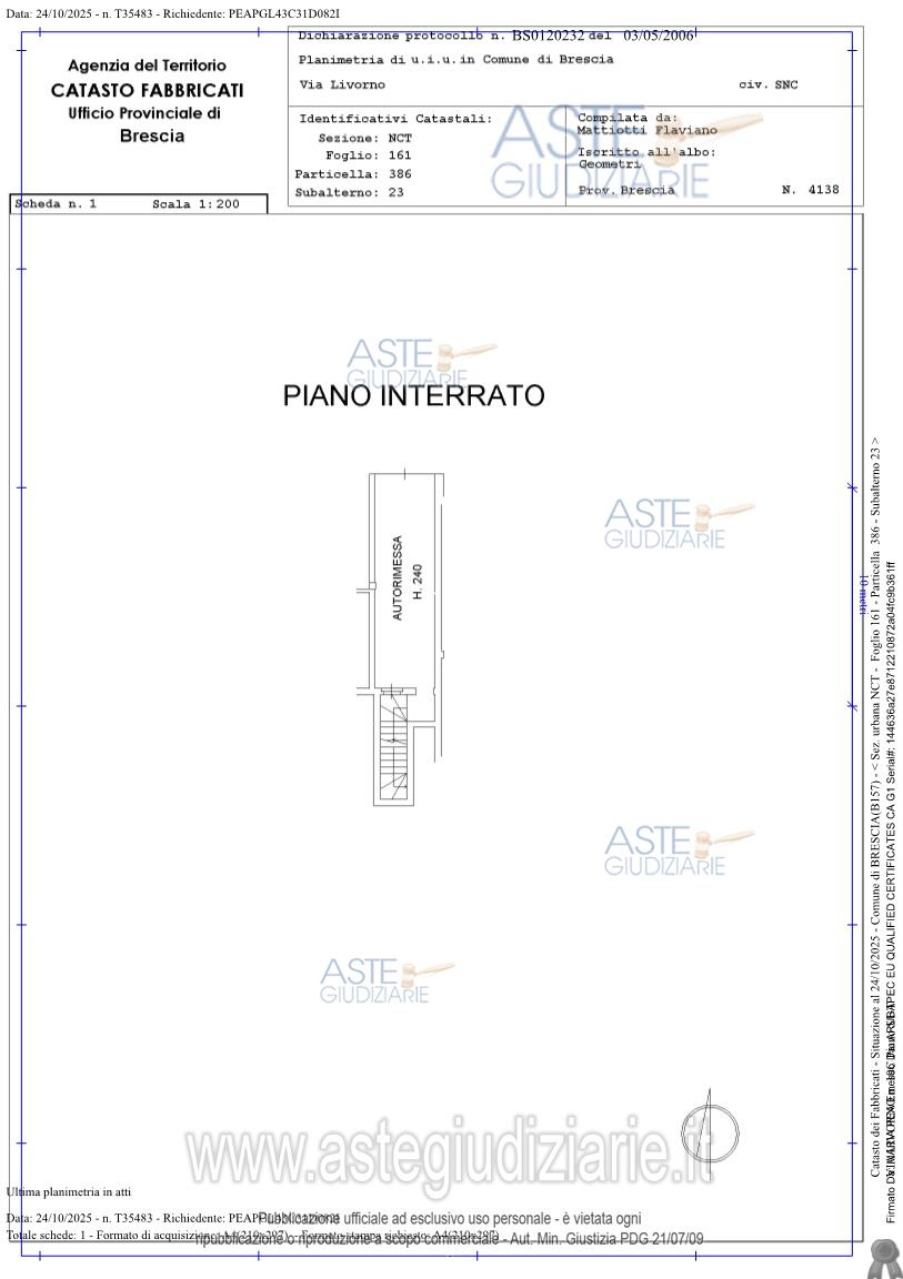 Planimetria del bene