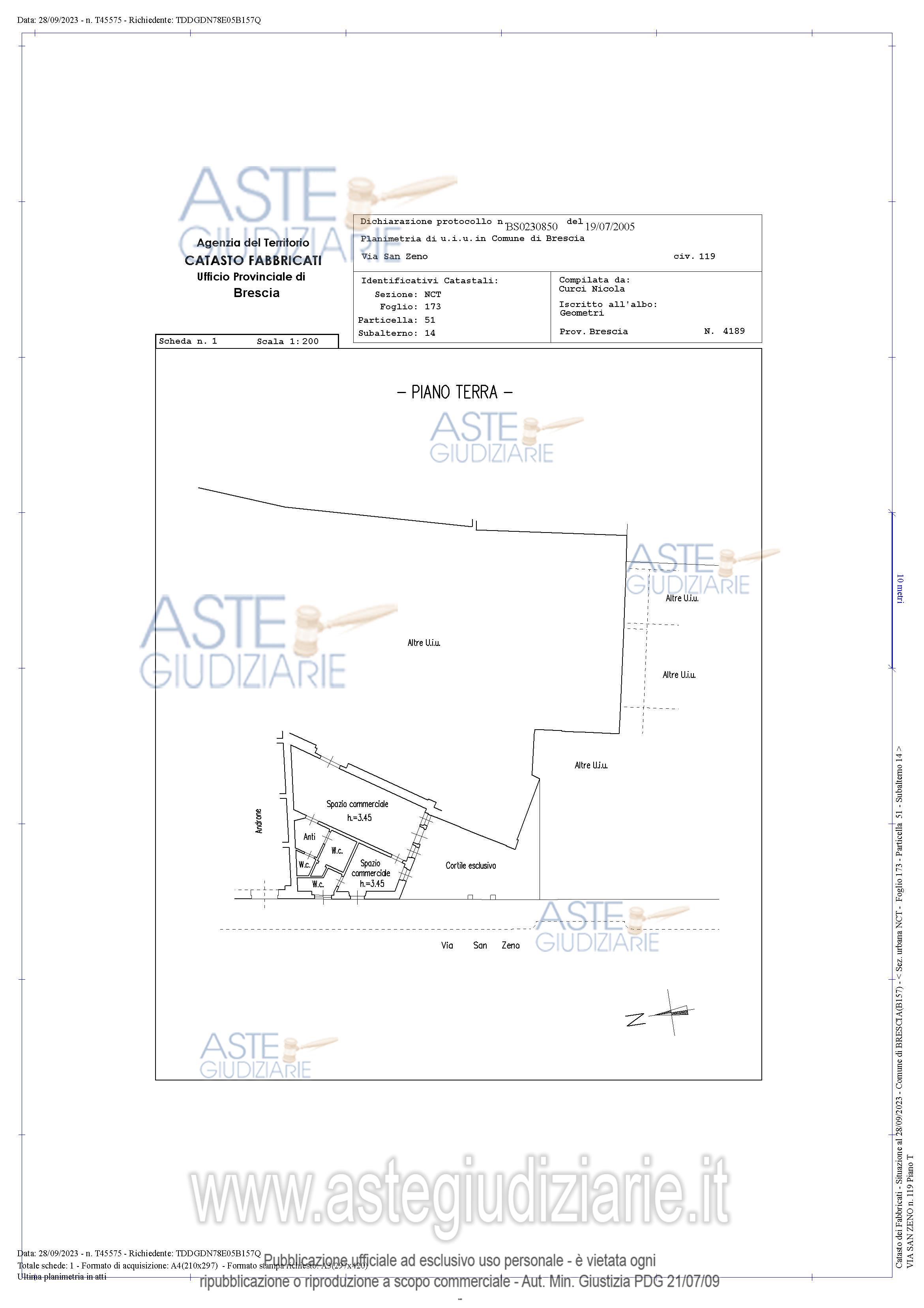 Planimetria del bene