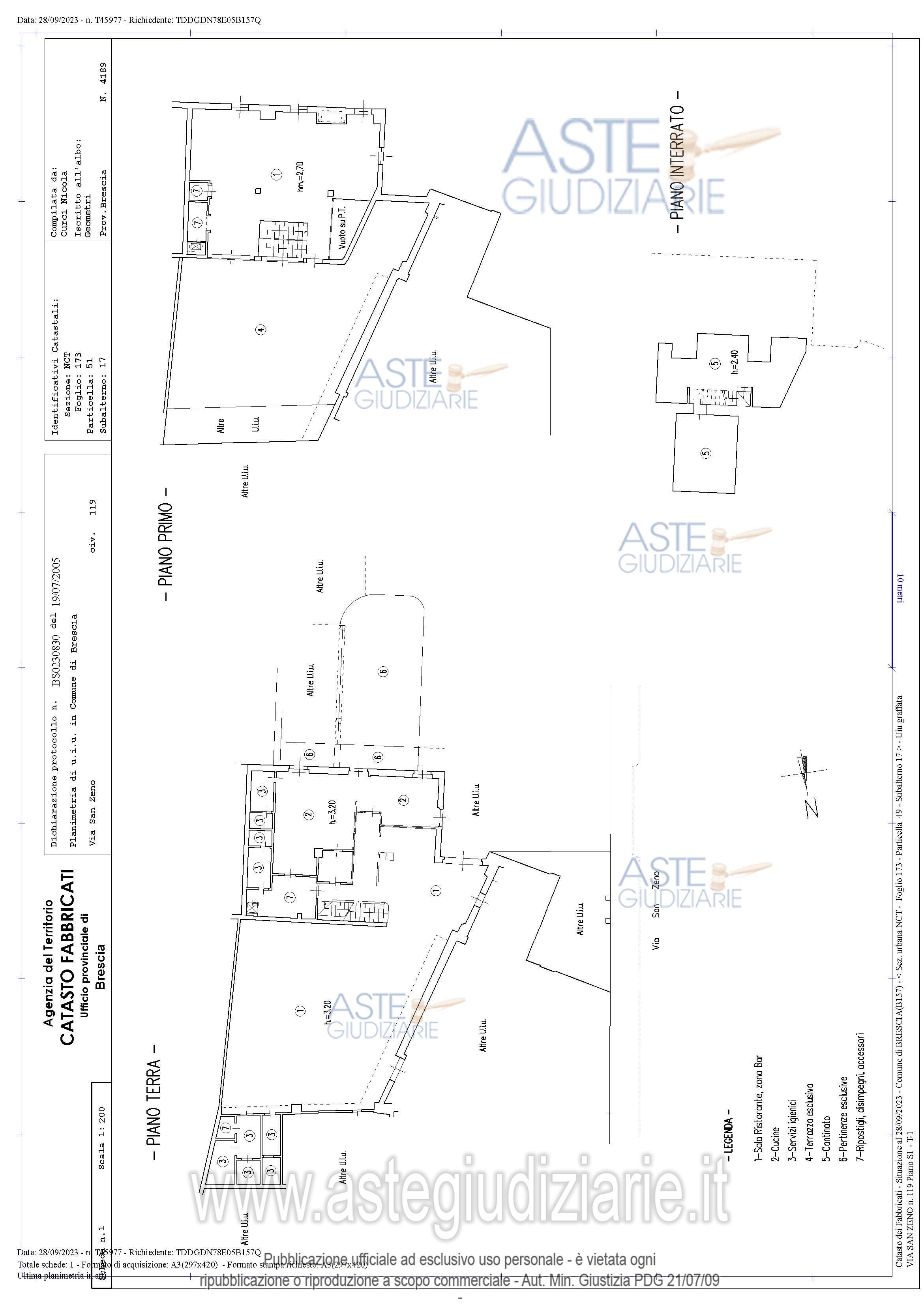 Planimetria del bene