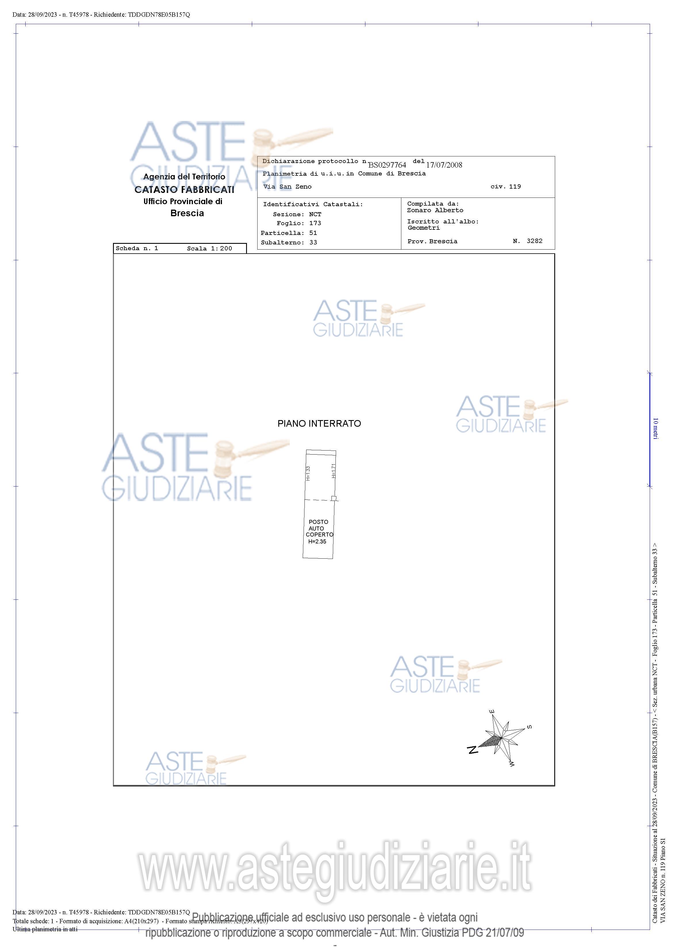 Planimetria del bene