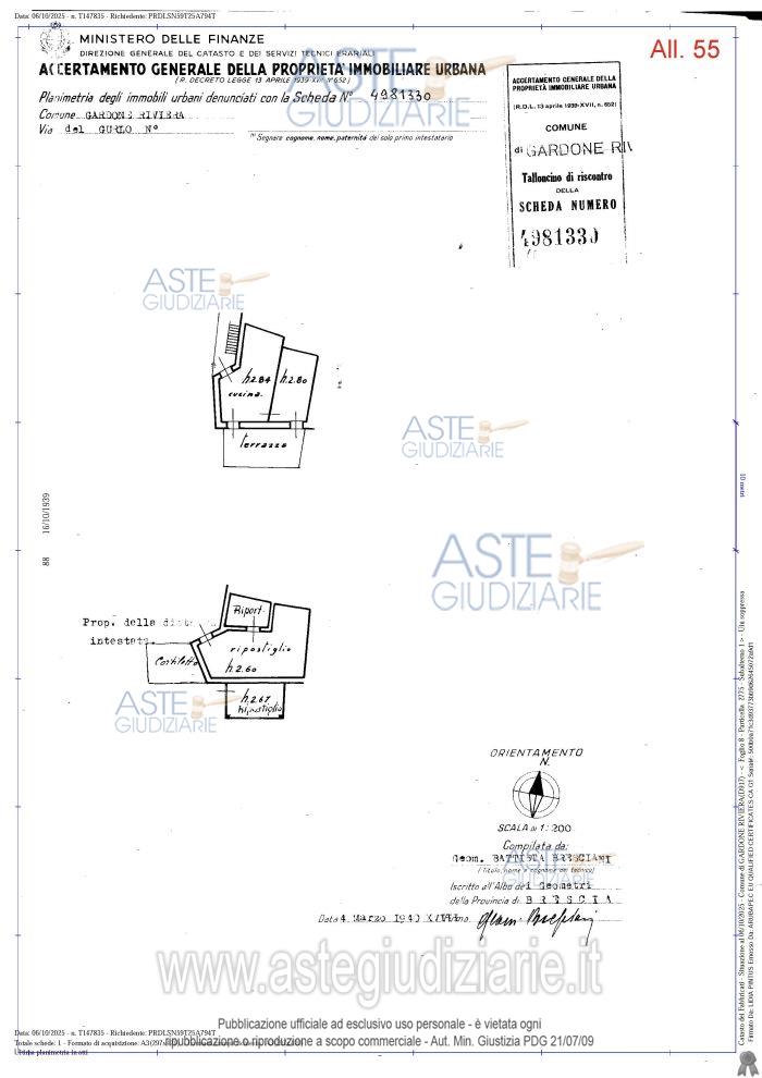 Planimetria del bene