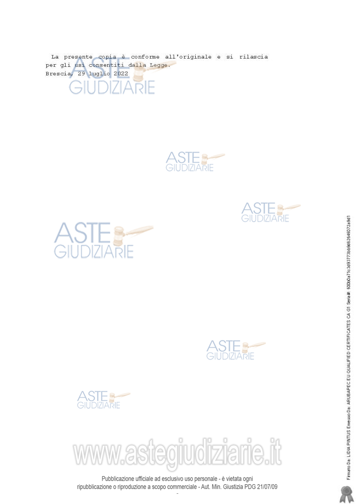 Planimetria del bene