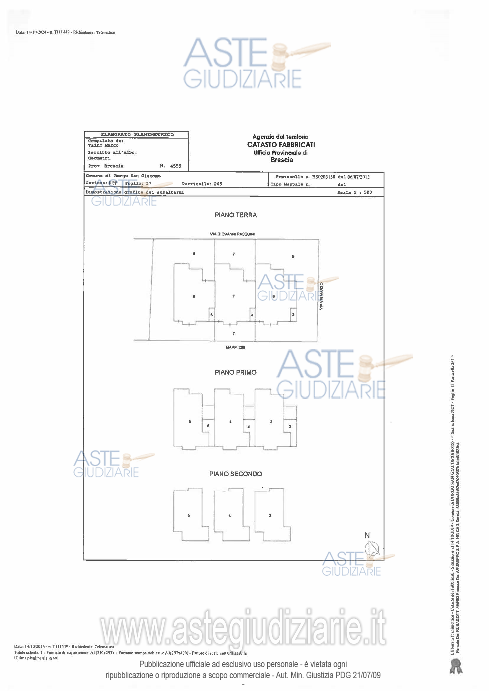 Planimetria del bene