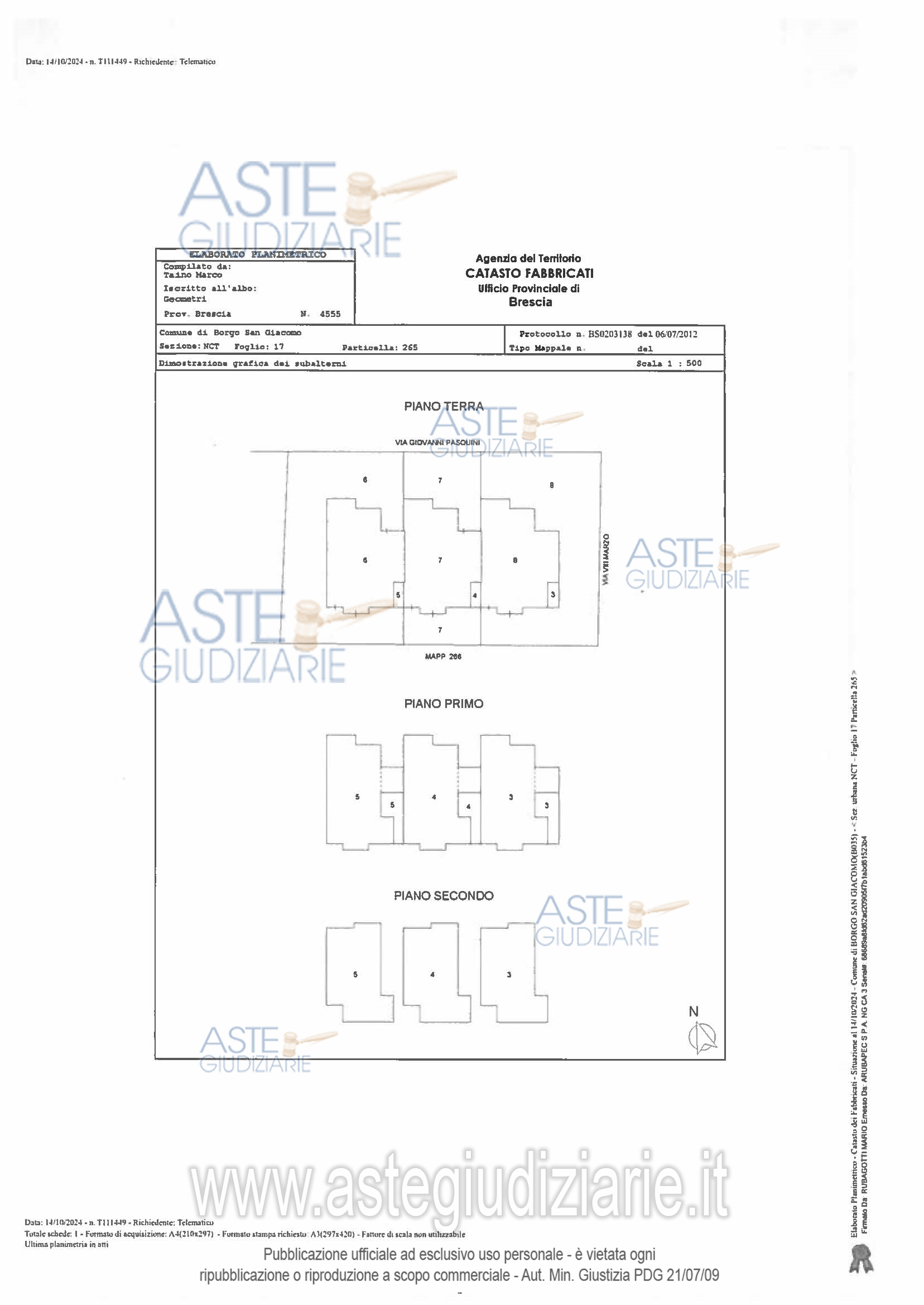 Planimetria del bene